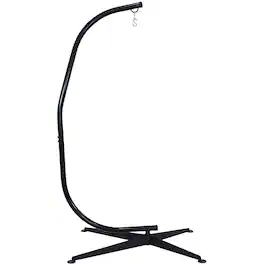Sunnydaze - Powder-Coated Steel Hammock Chair C-Stand - 84 in - Black