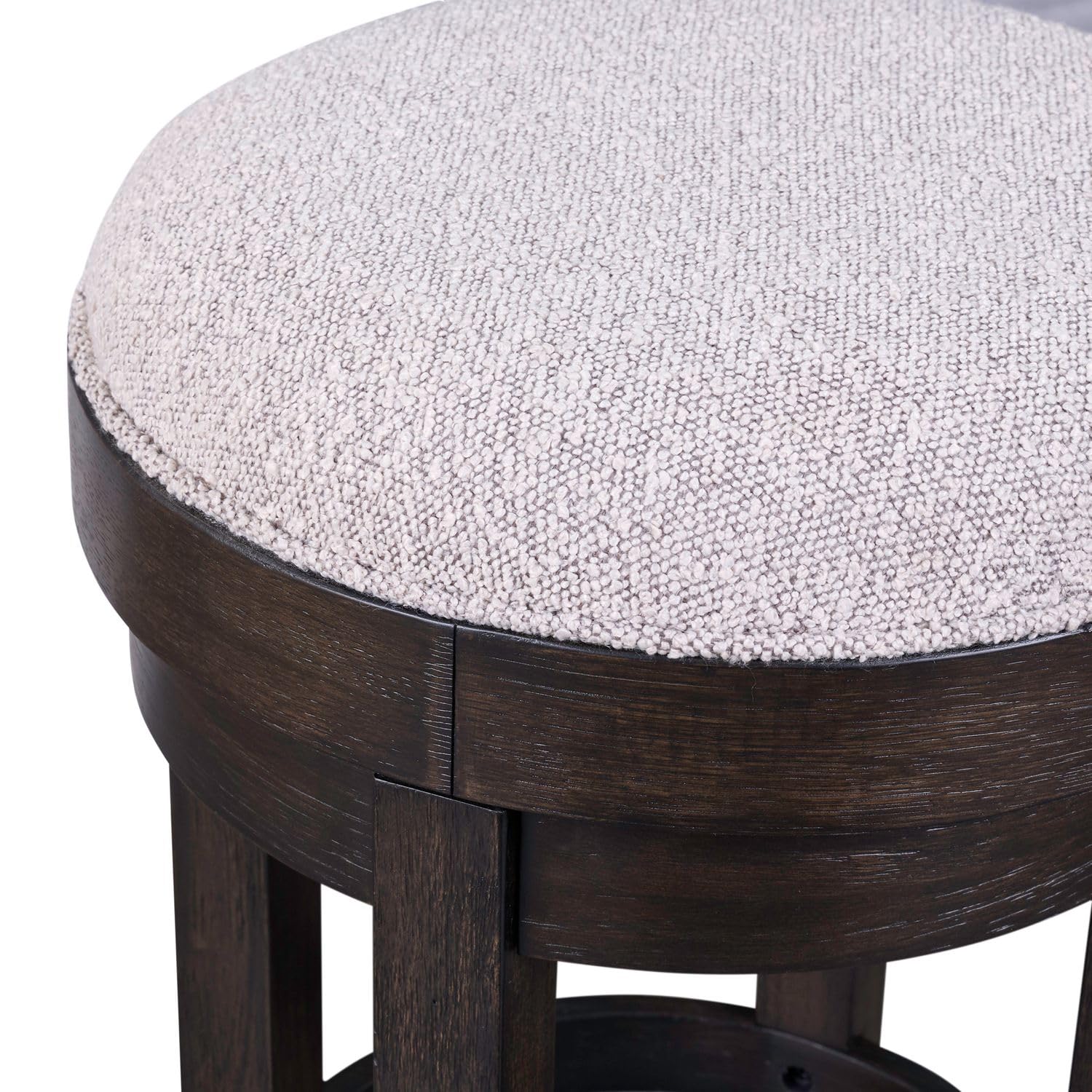 Alt View 2. Liberty Furniture Industries - Swivel Console Stool 25" Height - Peppercorn Oak Wood with Taupe Linen - Peppercorn.