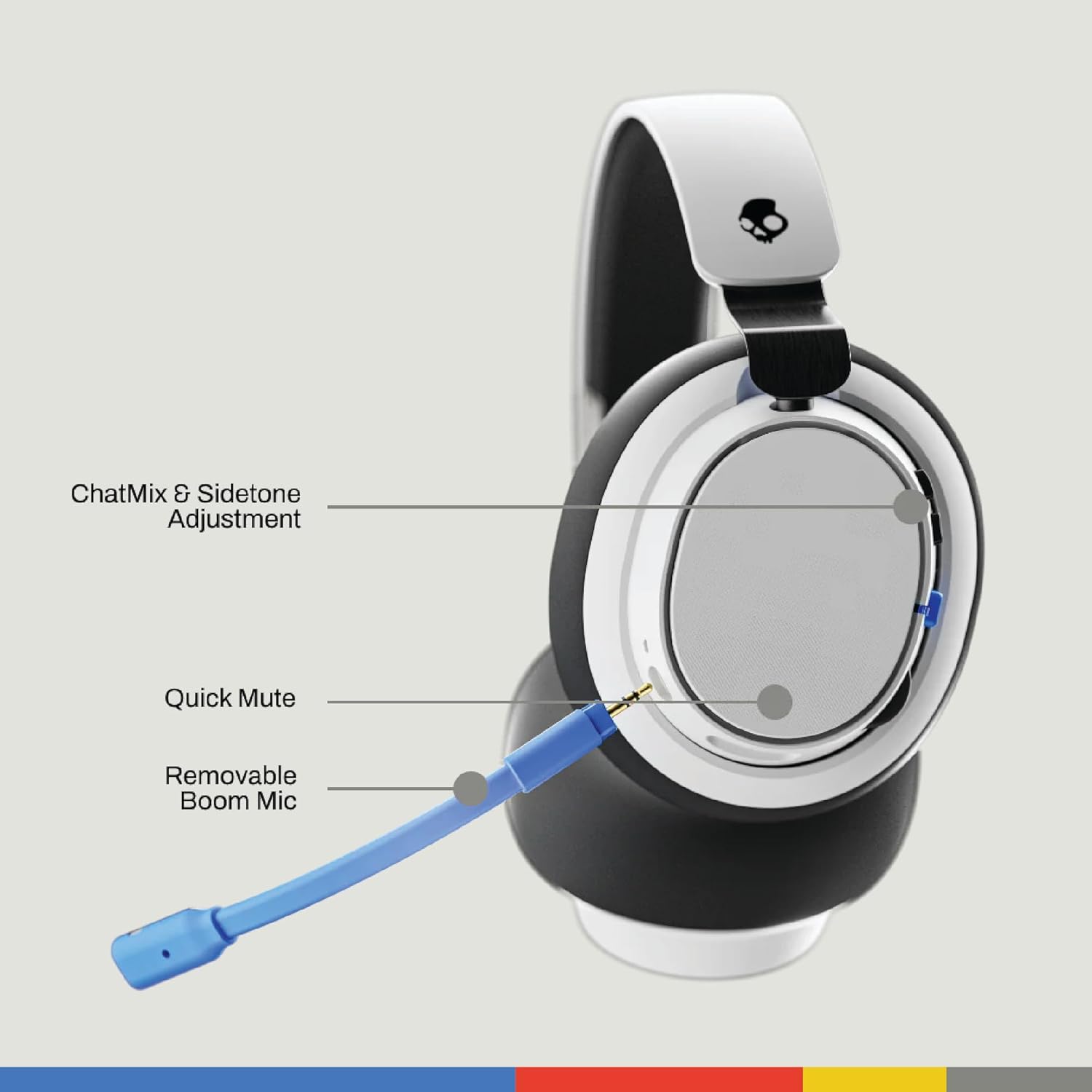 ChatMix & Sidetone Adjustment, Quick Mute, Removable Boom Mic