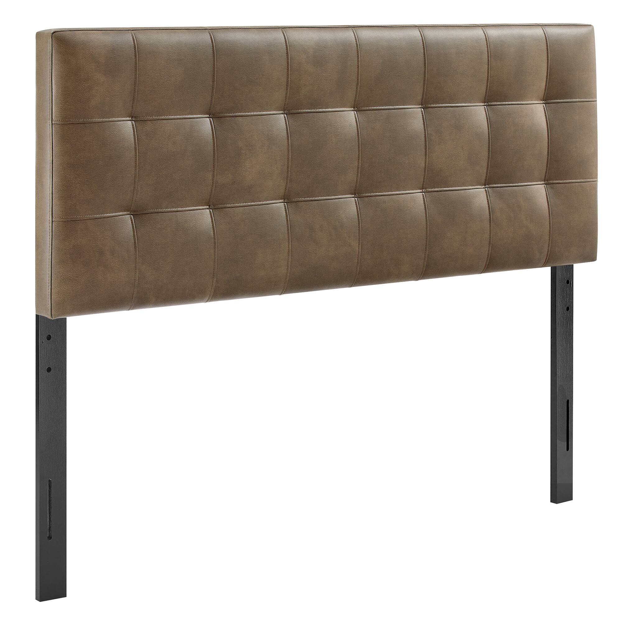 Angle. Modway - Lily Upholstered Vinyl Headboard by Modway - Mushroom.