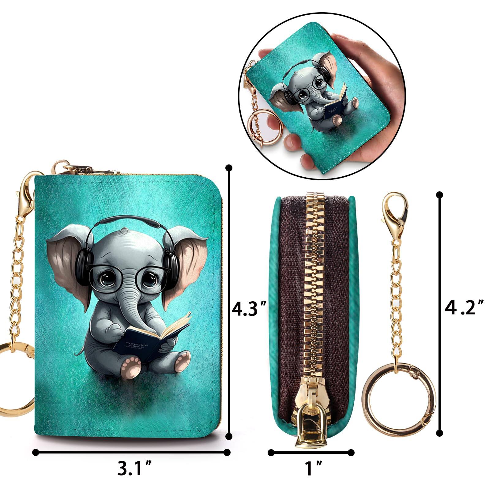 Alt View 3. Jadie Link - Credit Card Holder Rfid Wallet Small Women Keychain Zipper Funny Leather Print Wallets Accordion Gift Express your - Black Girl.
