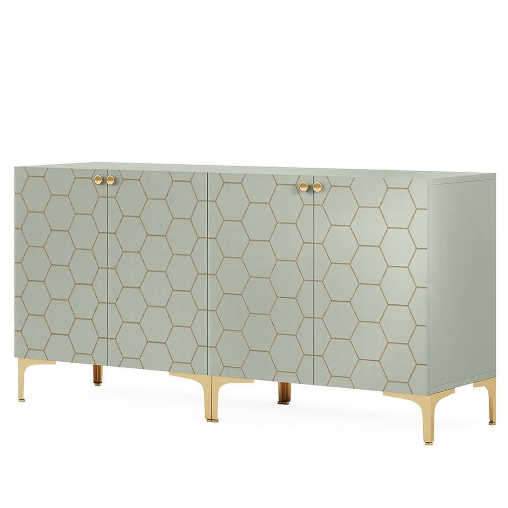 Back. Kadyn - Kadyn Sideboard Buffet Cabinet,Kitchen Storage Cabinet,31.5" Set of 2, Modern Storage Cabinet with Doors,Green - Green.