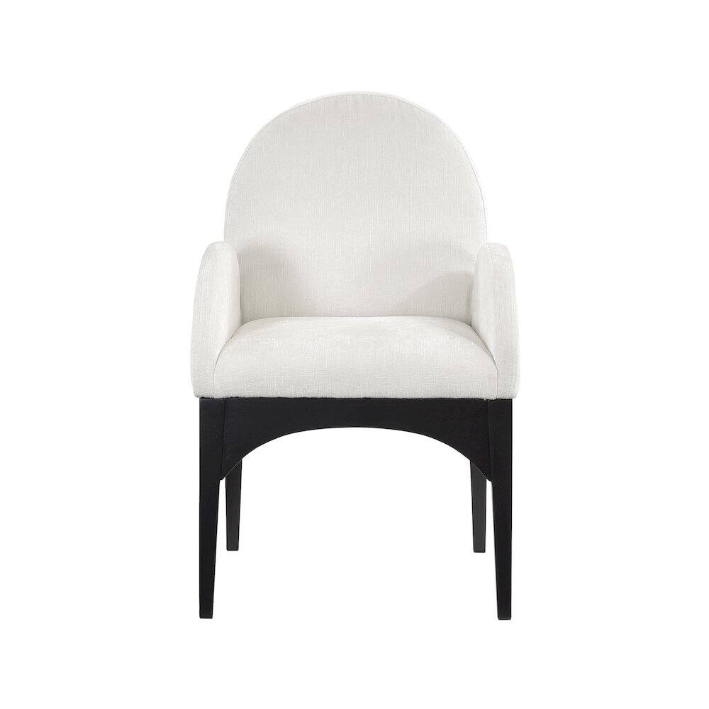 Alt View 2. Meridian Furniture - Waldorf Cream Chenille Fabric Dining Chair - Beige.