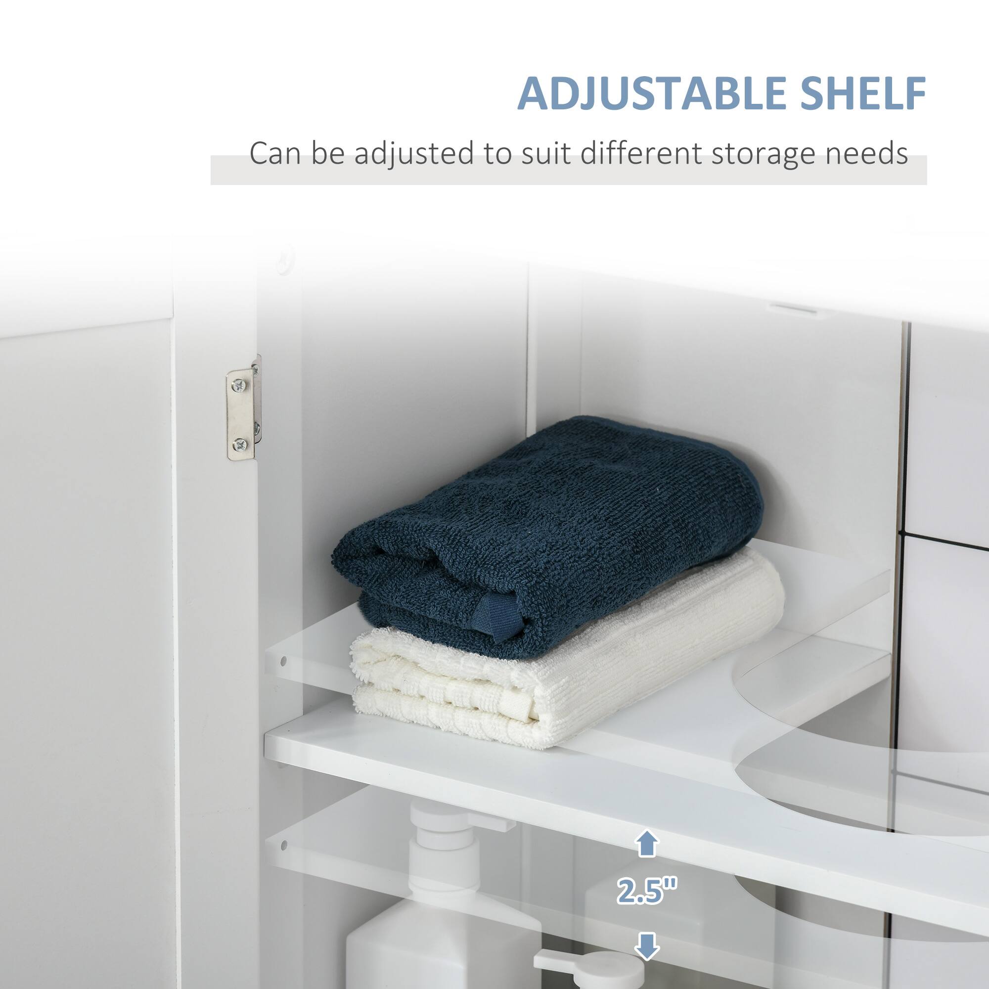 ADJUSTABLE SHELF  
Can be adjusted to suit different storage needs  
2.5"