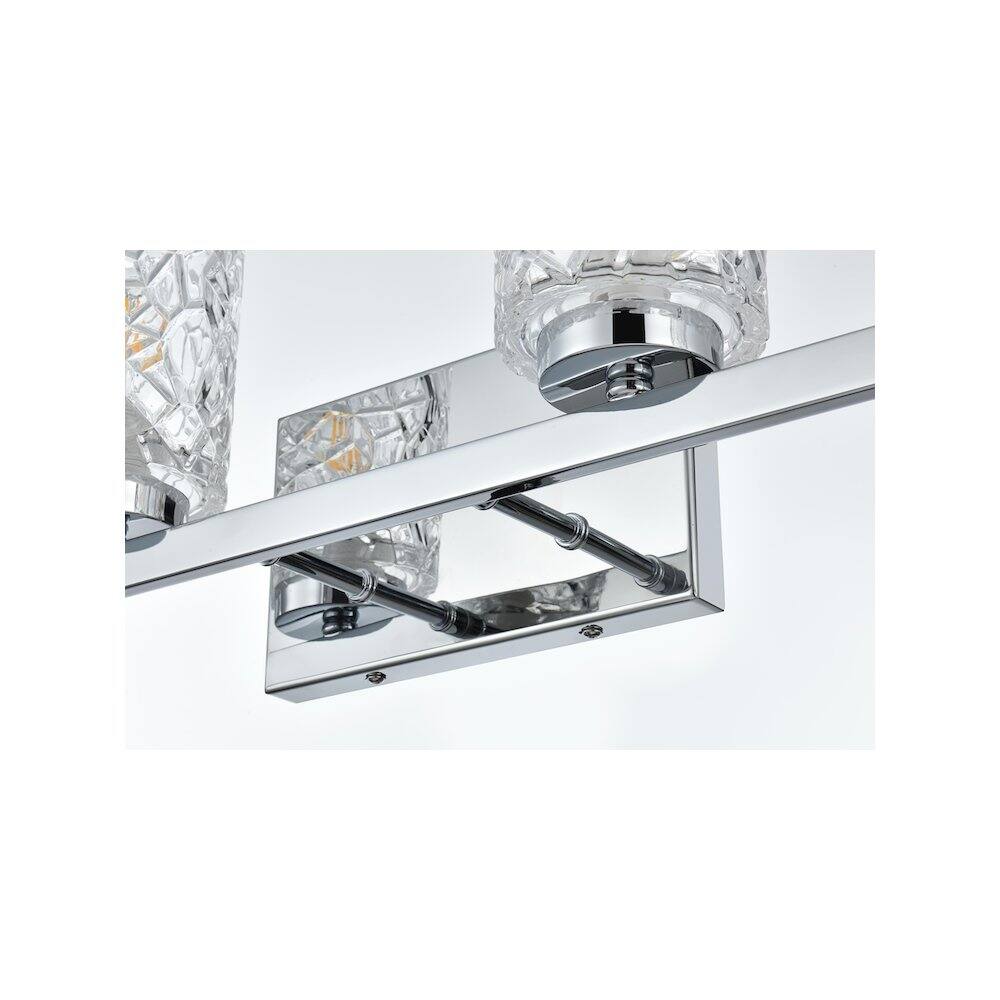 Alt View 2. Living District - Cassie 31 inch Wall Sconce in Chrome - Chrome And Clear.