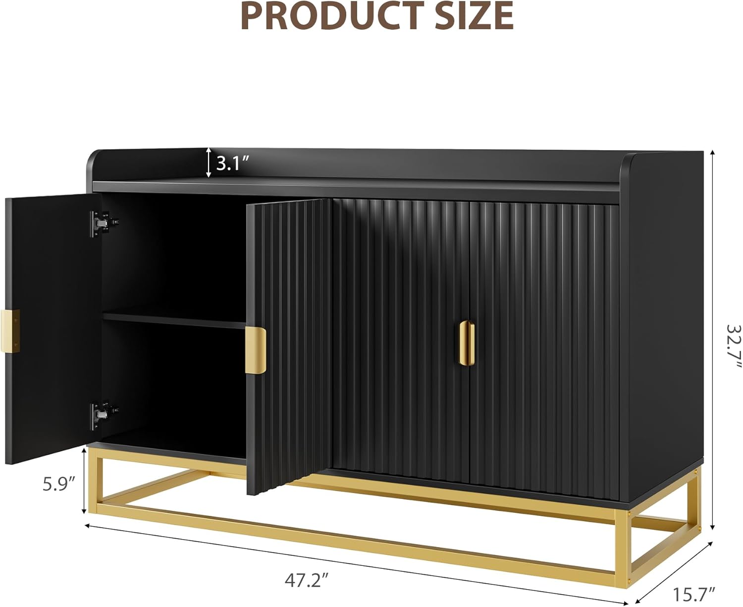 PRODUCT SIZE  
3.1" 32.7" 5.9" 47.2" 15.7"