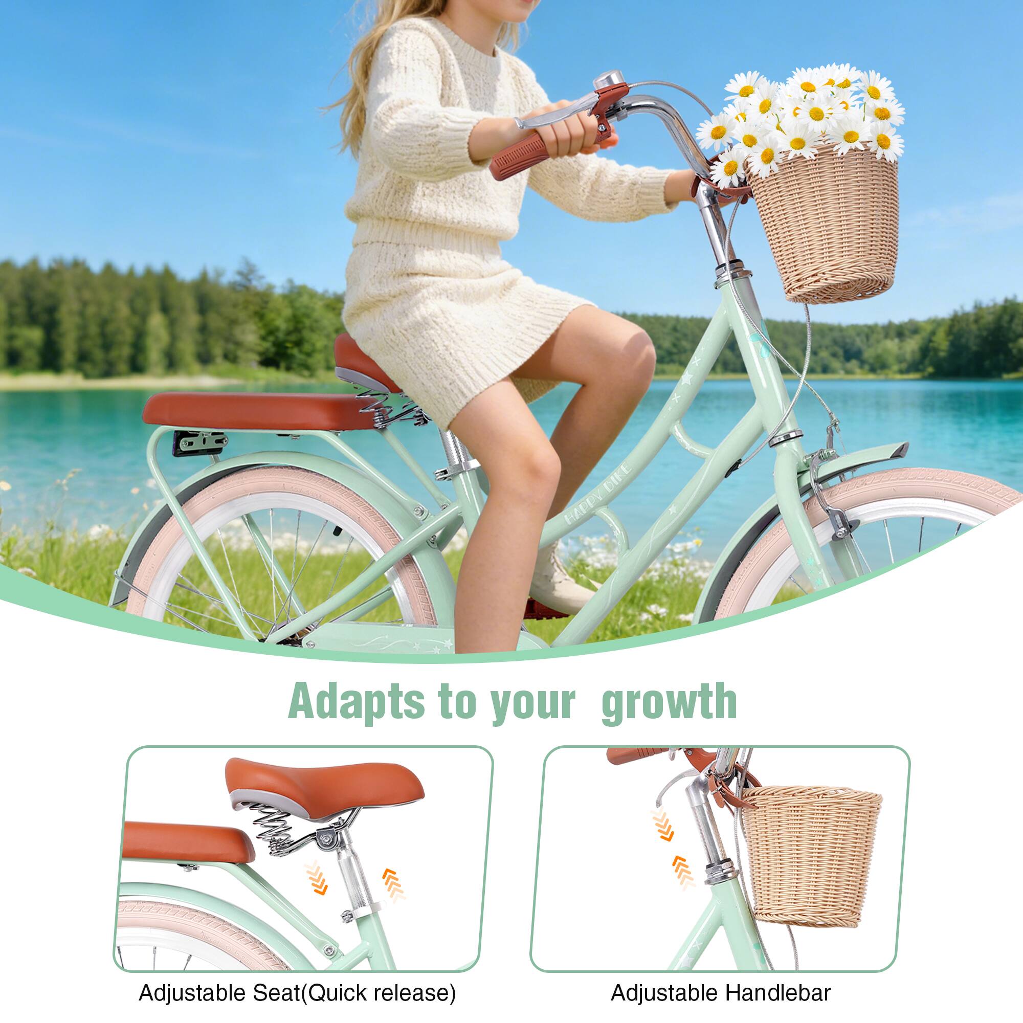 Adapts to your growth

Adjustable Seat (Quick release)

Adjustable Handlebar