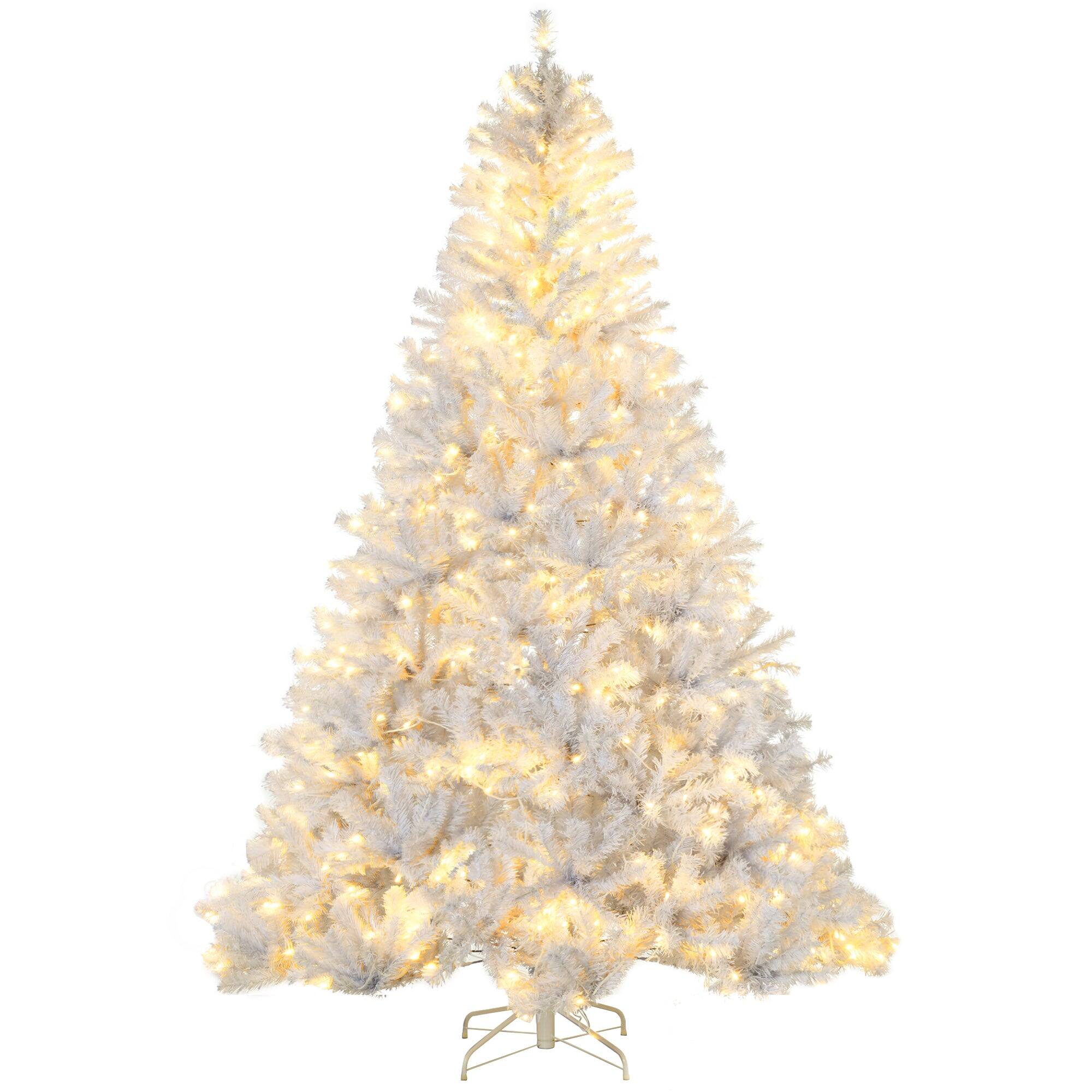 Alt View 6. Hivvago - 7.5ft Tall Prelit Artificial Christmas Tree Holiday DÃ©cor with 1518 Branches - White.