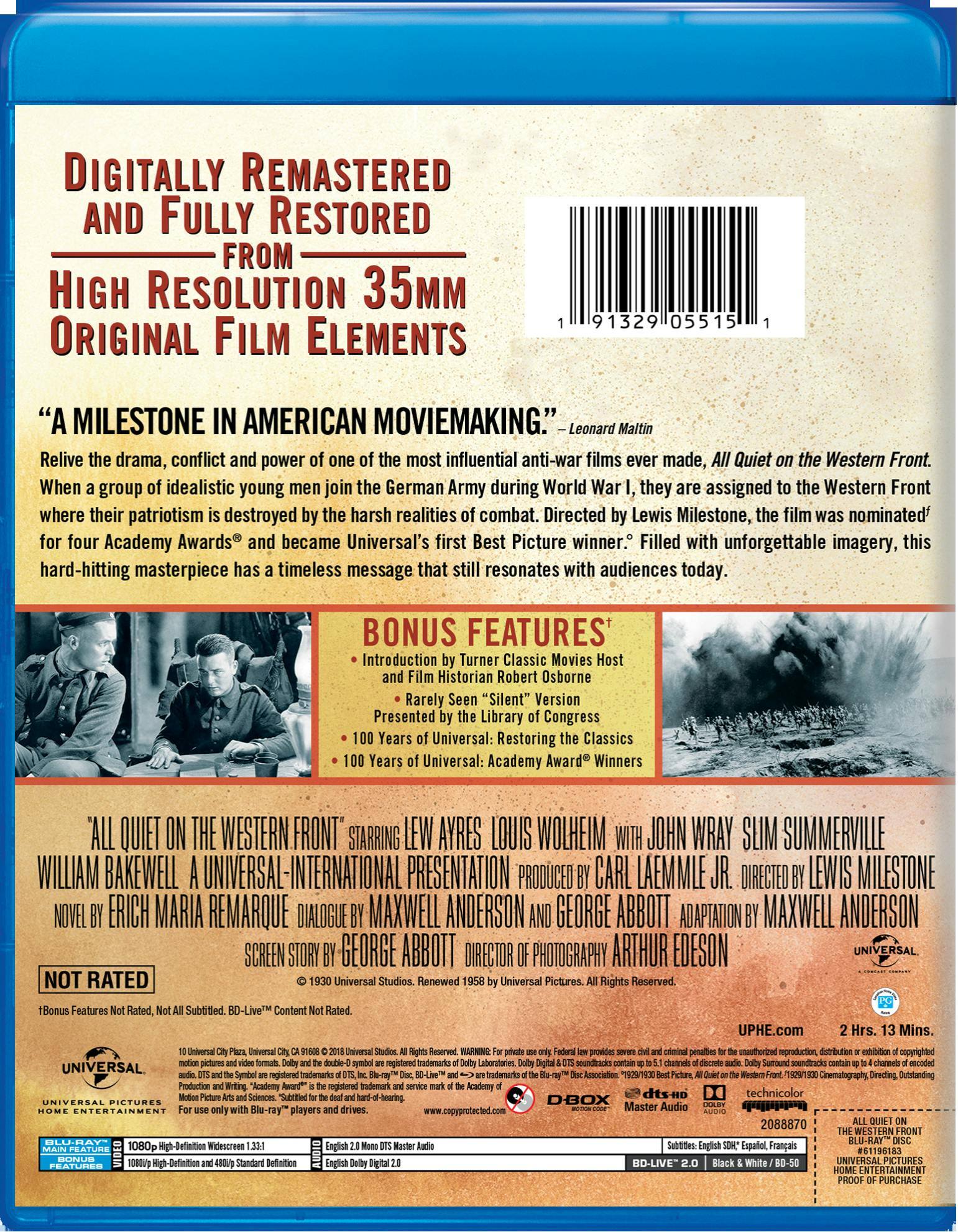 Angle. All Quiet On the Western Front (Blu-ray + Digital HD) [Blu-ray].