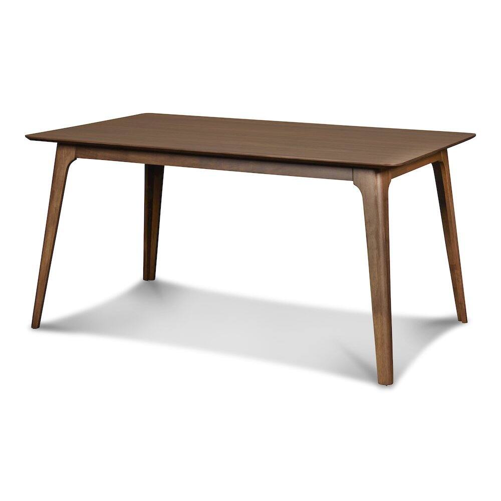 Alt View 1. FurniFact - 60'' Mid-Century Modern Wood Dining Table, Brown Kitchen & Dining Room Table - Walnut.