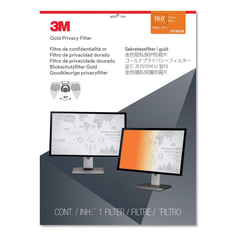 3M - GF190C4B Frameless Privacy Filter for 19 in. Flat Monitors - Gold - Gold/Reversible to Glossy Black