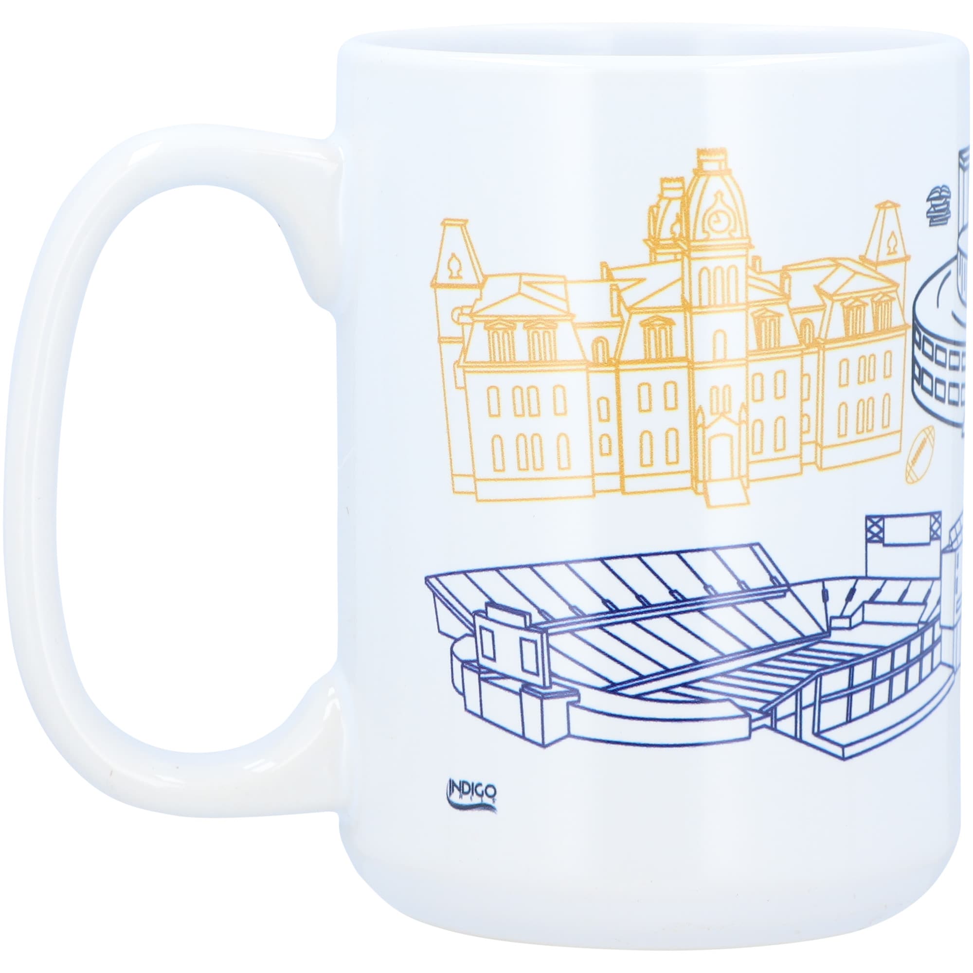 Alt View 1. Indigo Falls - West Virginia Mountaineers 15oz. Campus Mug - Multicolor.
