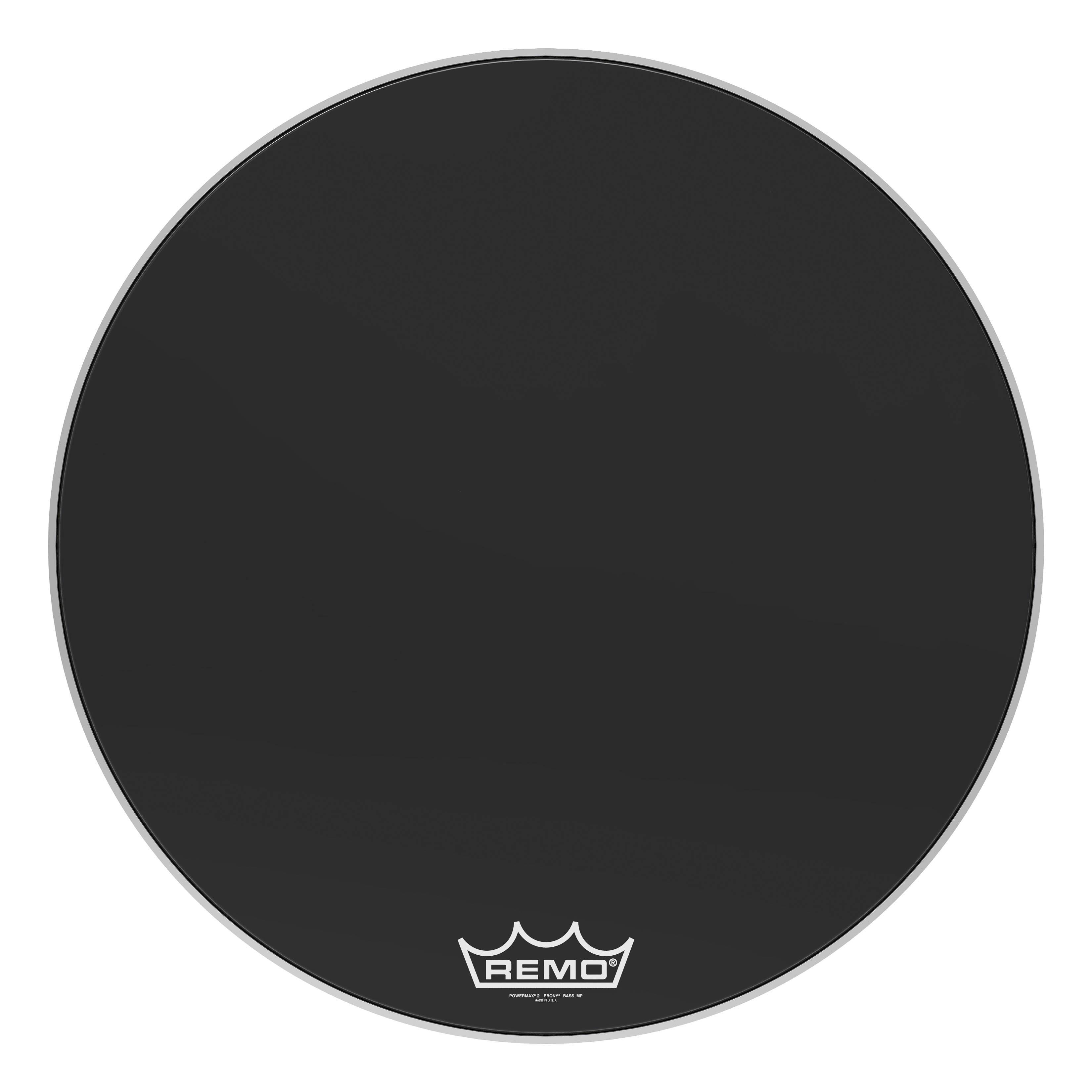 Front. Remo - Bass, Powermax 2, Ebony, 32 Diameter, Mp.