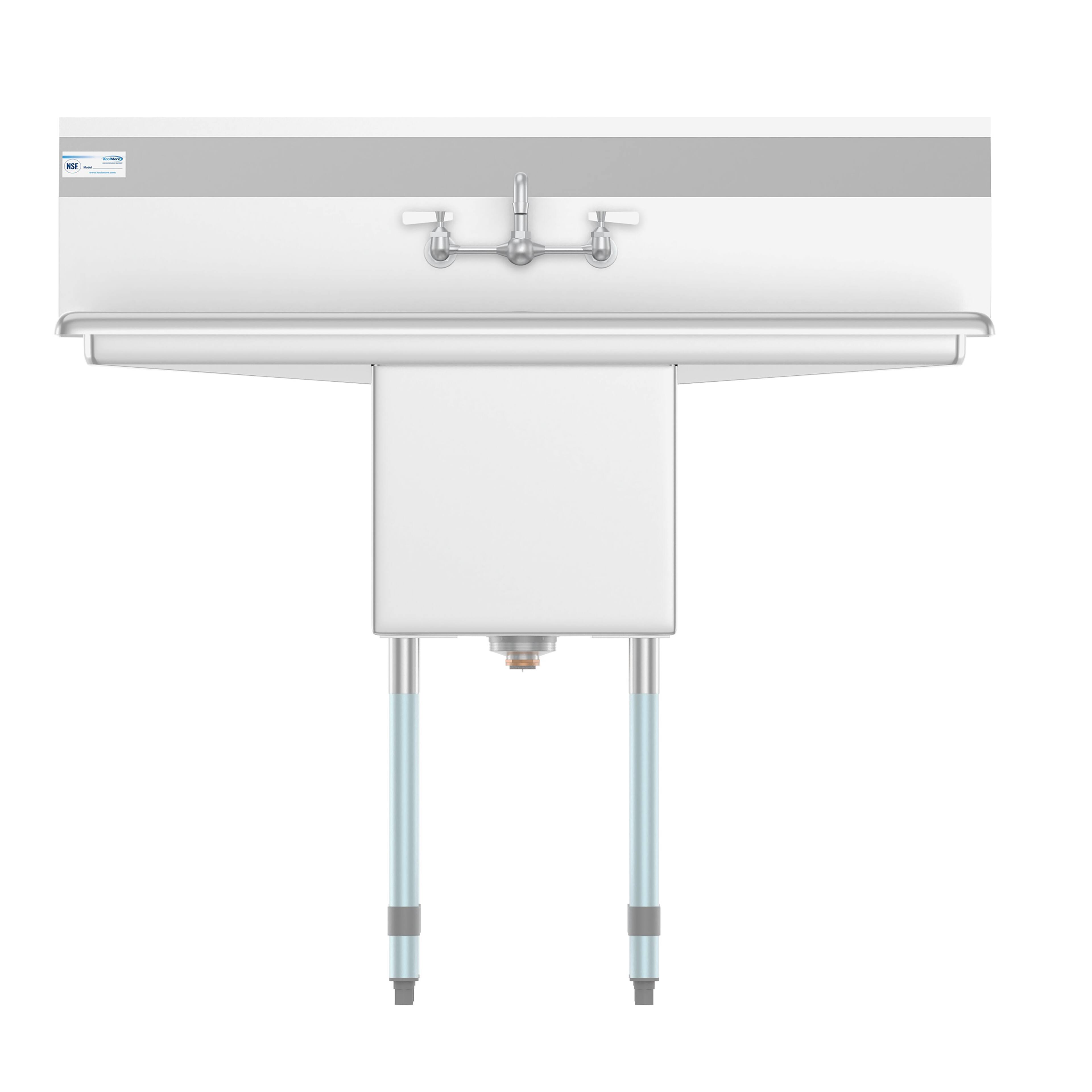 Alt View 4. Koolmore - 45 in. One compartment Stainless Steel  Sink with Drainboards and Faucet, Bowl Size 15"x 15"x 12" - Stainless Steel.