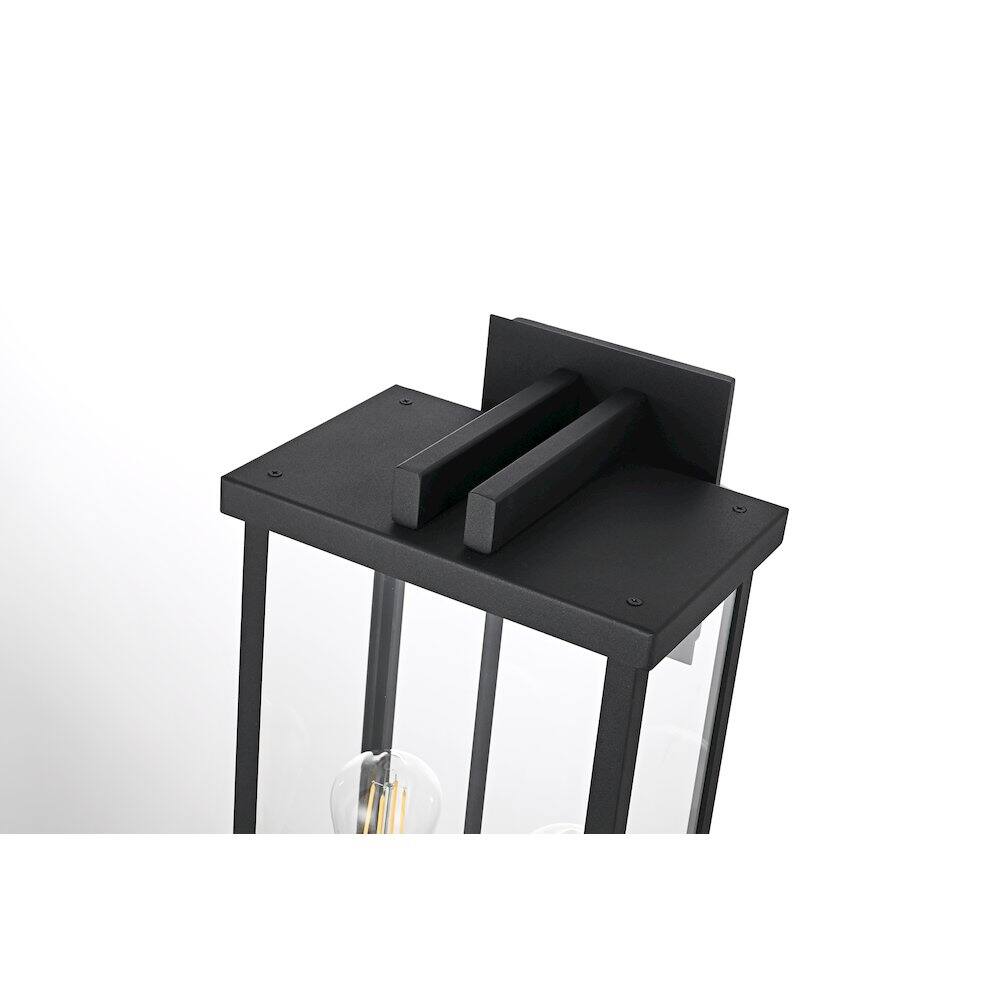 Alt View 3. Elegant Lighting - Theodore 9 Inch Outdoor Wall Sconce In Black - Black.