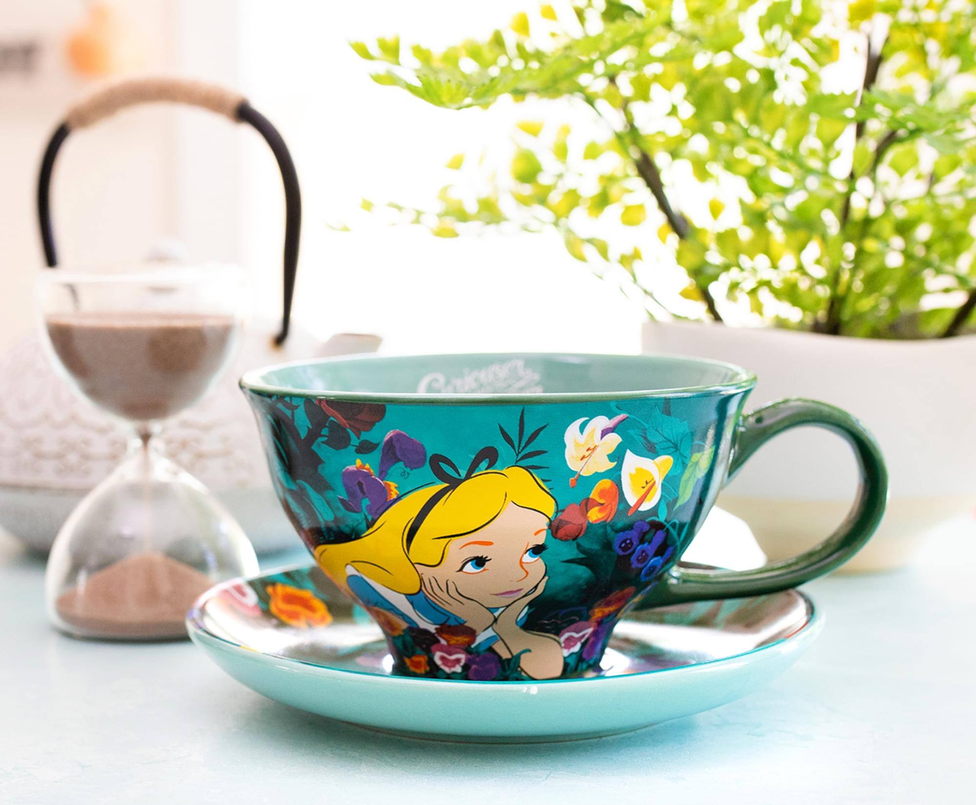 Alt View 10. Disney - Disney Alice In Wonderland Ceramic Teacup and Saucer Set | SDCC 2022 Exclusive - Green.