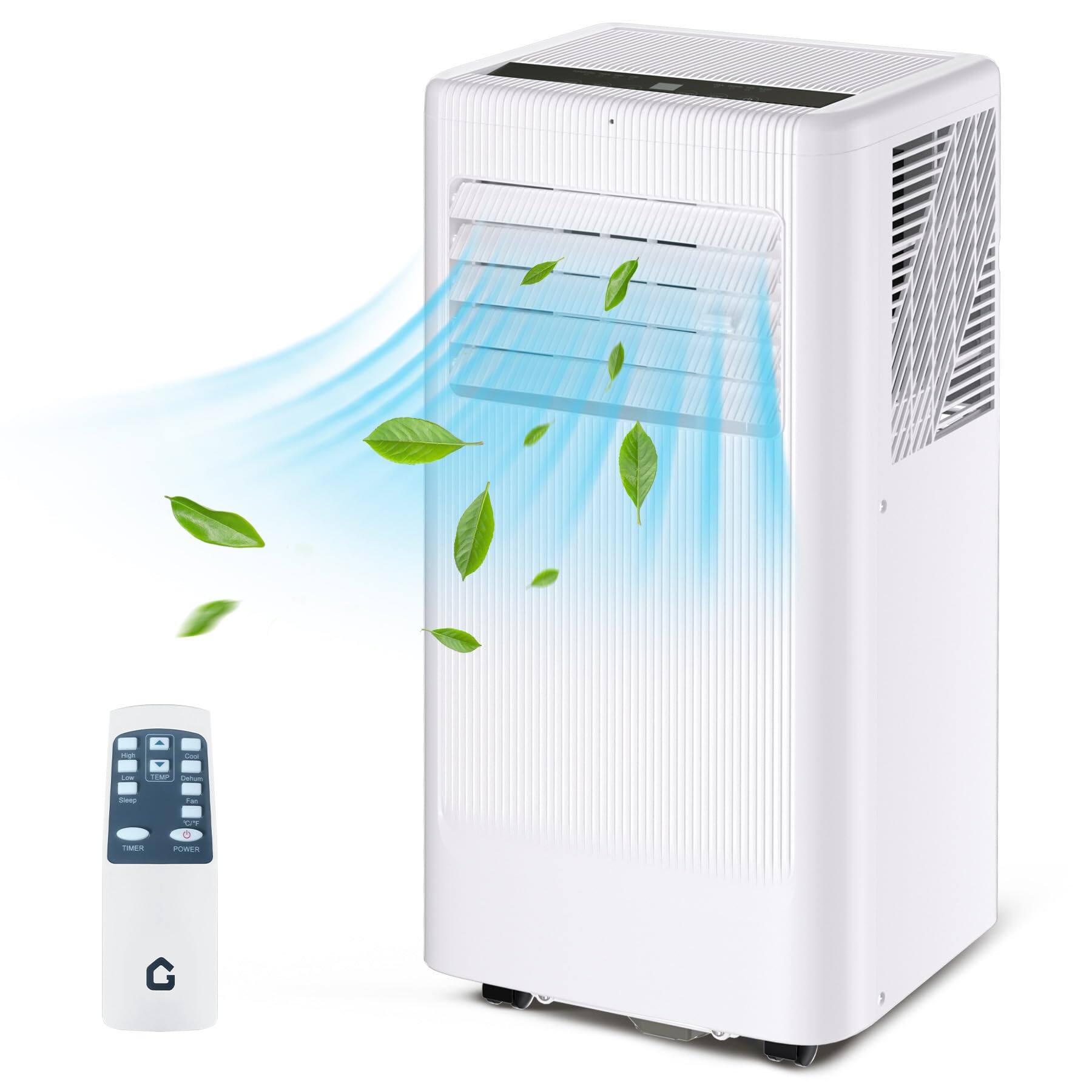 Left. TROPOW - 10000 BTU Portable Air Conditioner,  with Cooling, Dehumidifier , Cools Up to 420 Sq. Ft. - white.