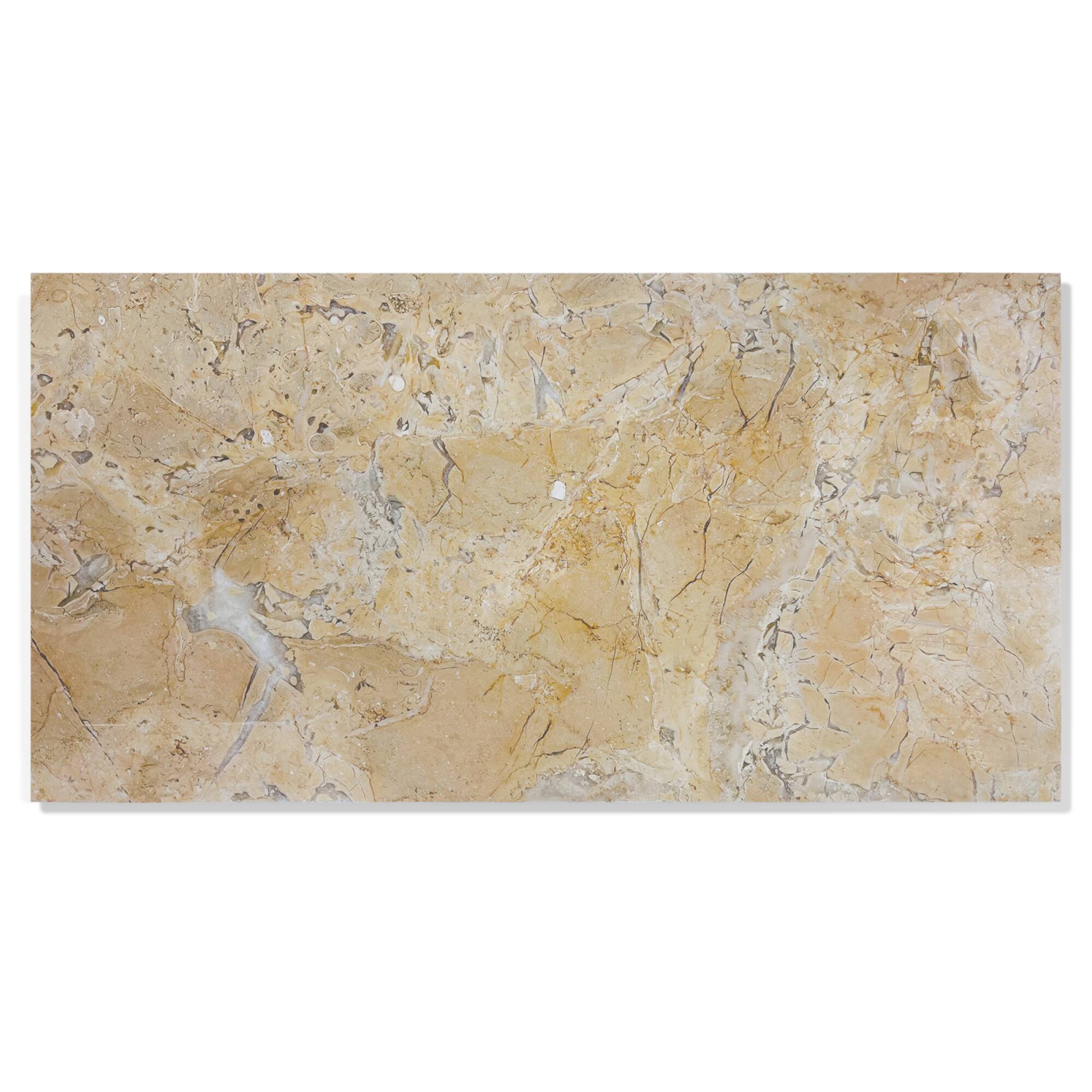Front. GOODSILO - Premium Honed Finish Natural Marble Tiles for Elegant Floor and Wall Applications - Beige+Gold.