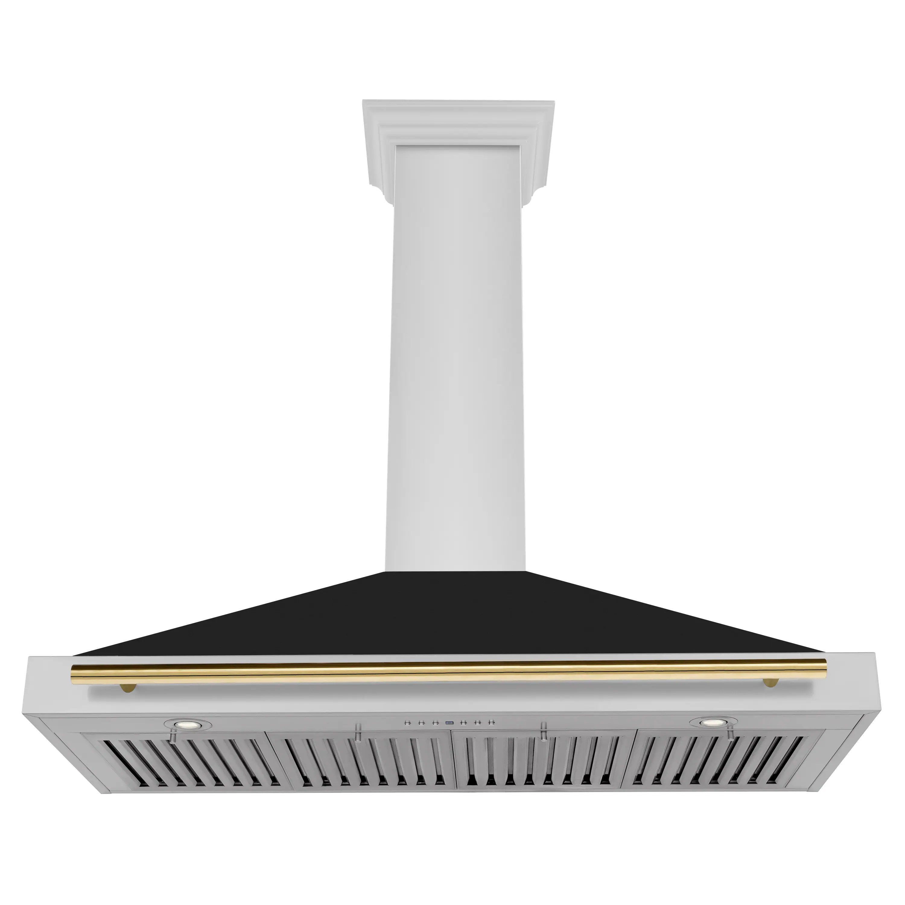 Alt View 11. ZLINE - ZLINE 48 in. Autograph Edition Convertible Stainless Steel Range Hood with Black Matte Shell and Polished Gold Handle - Matte black.