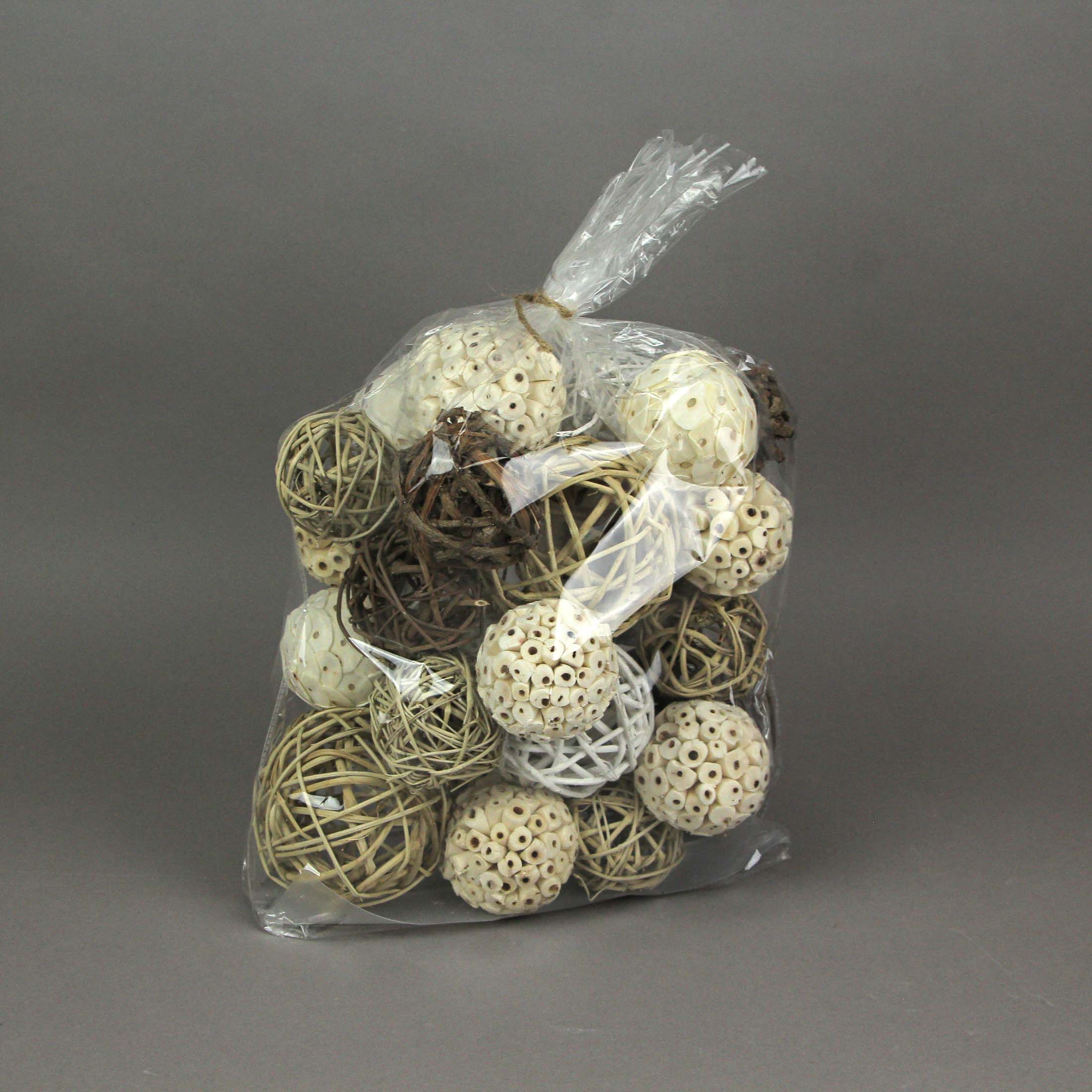 Alt View 6. Zeckos - 18 Pc. Exotic Dried Organic Decorative Spheres Natural Brown - Brown.