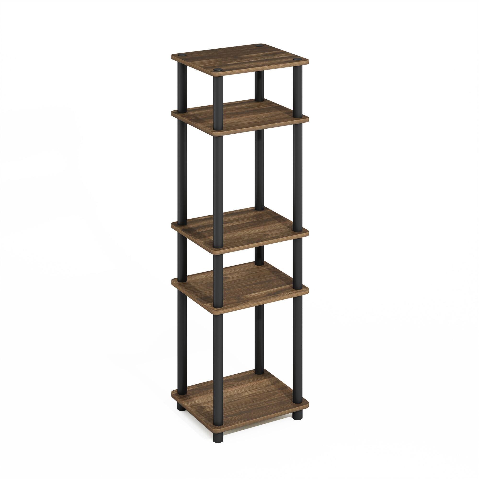Alt View 2. Furinno - Turn-N-Tube Easy Assembly Stackable Standing Shelf, Columbia Walnut/Black - Columbia Walnut/Black.