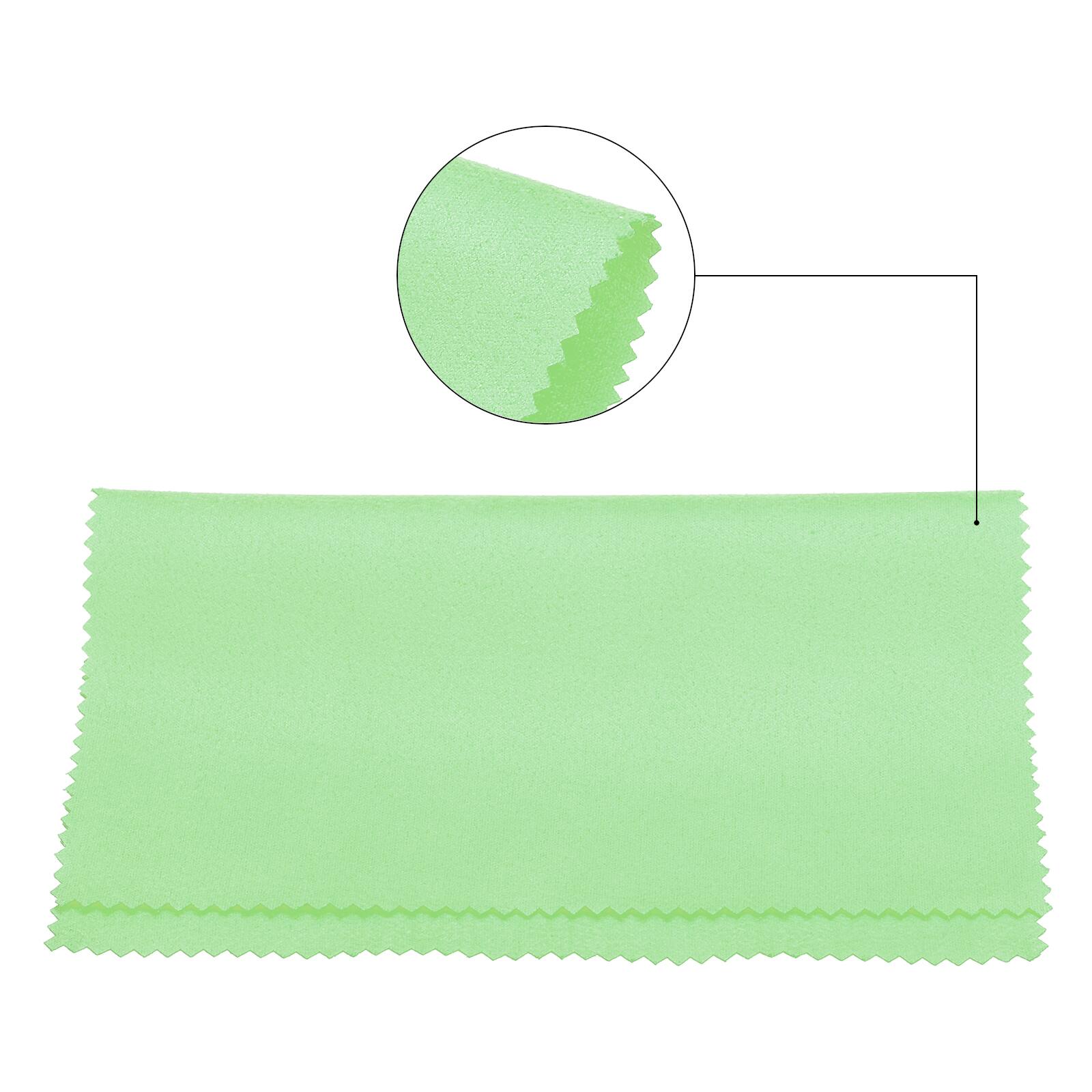 Alt View 2. Unique Bargains - Eyeglass Microfiber Cleaning Cloth 7"x6", 12pcs Soft Suede Wipe for Lens, Eyeglasses, Screens in Vinyl Pouch - Green.