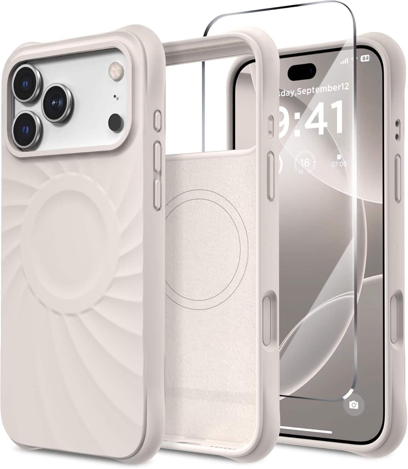 FINEAK - Compatible with MagSafe,for iPhone 17 Pro Max Case,Screen Protector - Stone