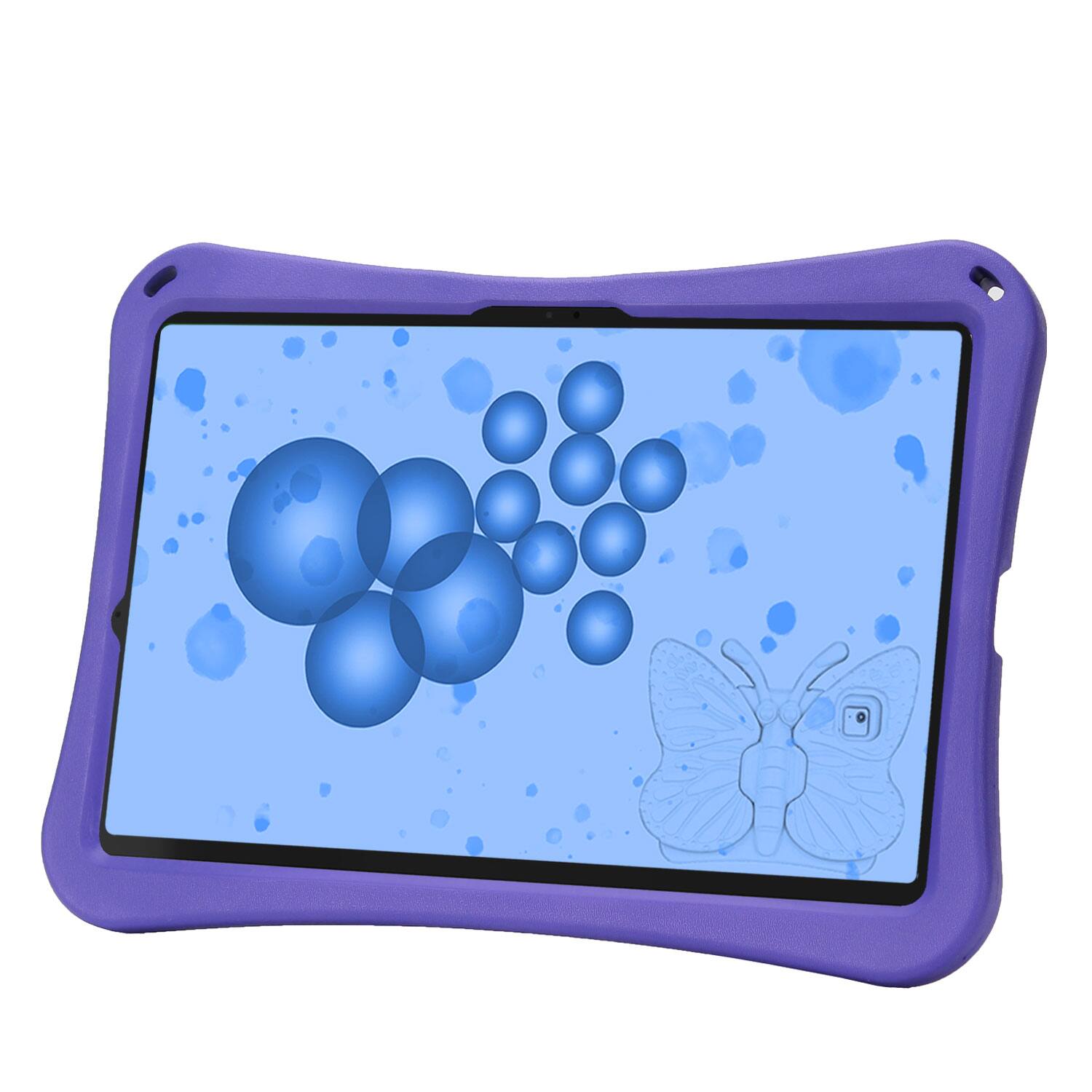 Alt View 1. Dteck - Kids Butterfly Case for Samsung Galaxy Tab S9 FE+ 2023 & Tab S9+ & Tab S8+ & S7 FE,3D Cartoon EVA Shockproof Stand Cover - Purple.