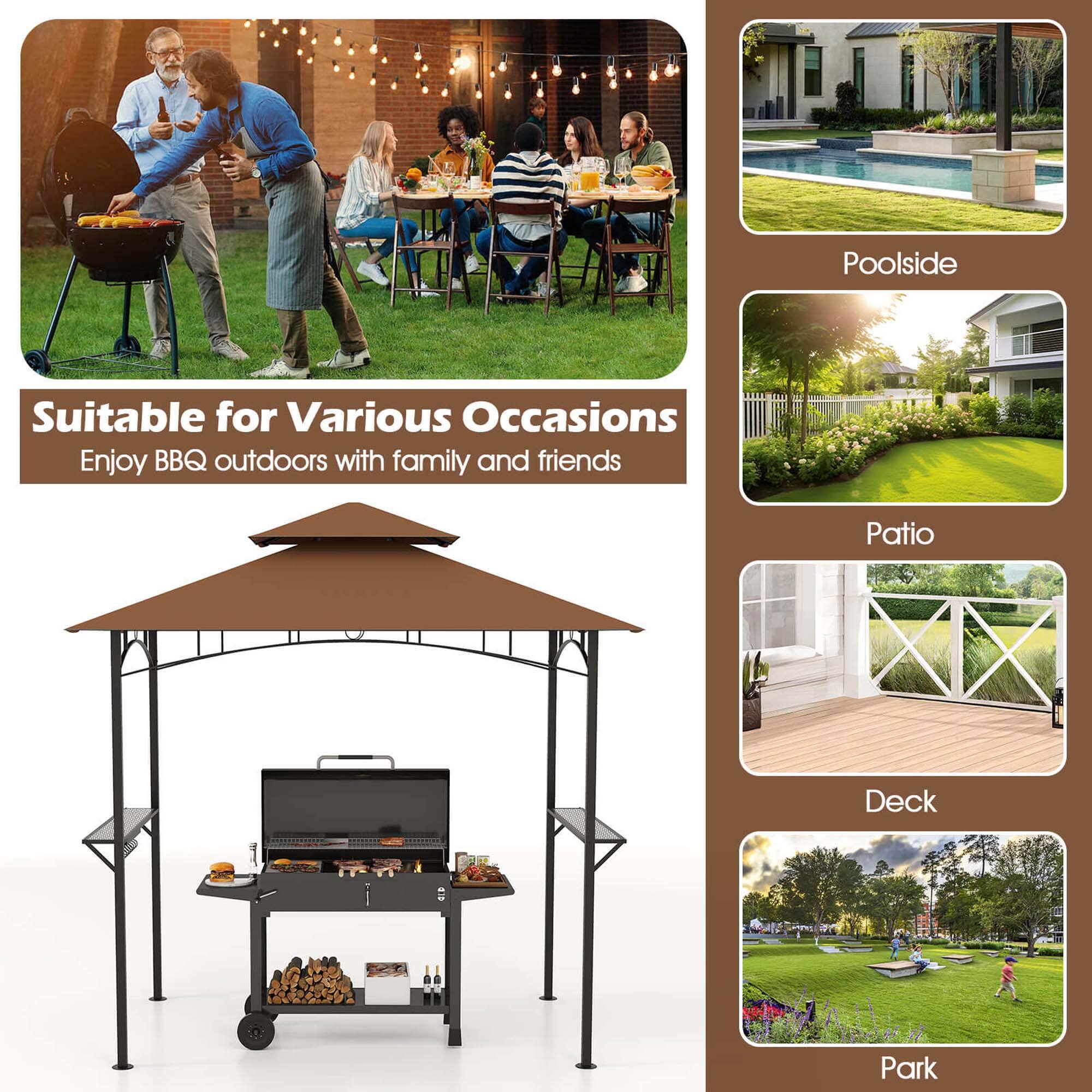 Suitable for Various Occasions  
Enjoy BBQ outdoors with family and friends

- Poolside
- Patio
- Deck
- Park