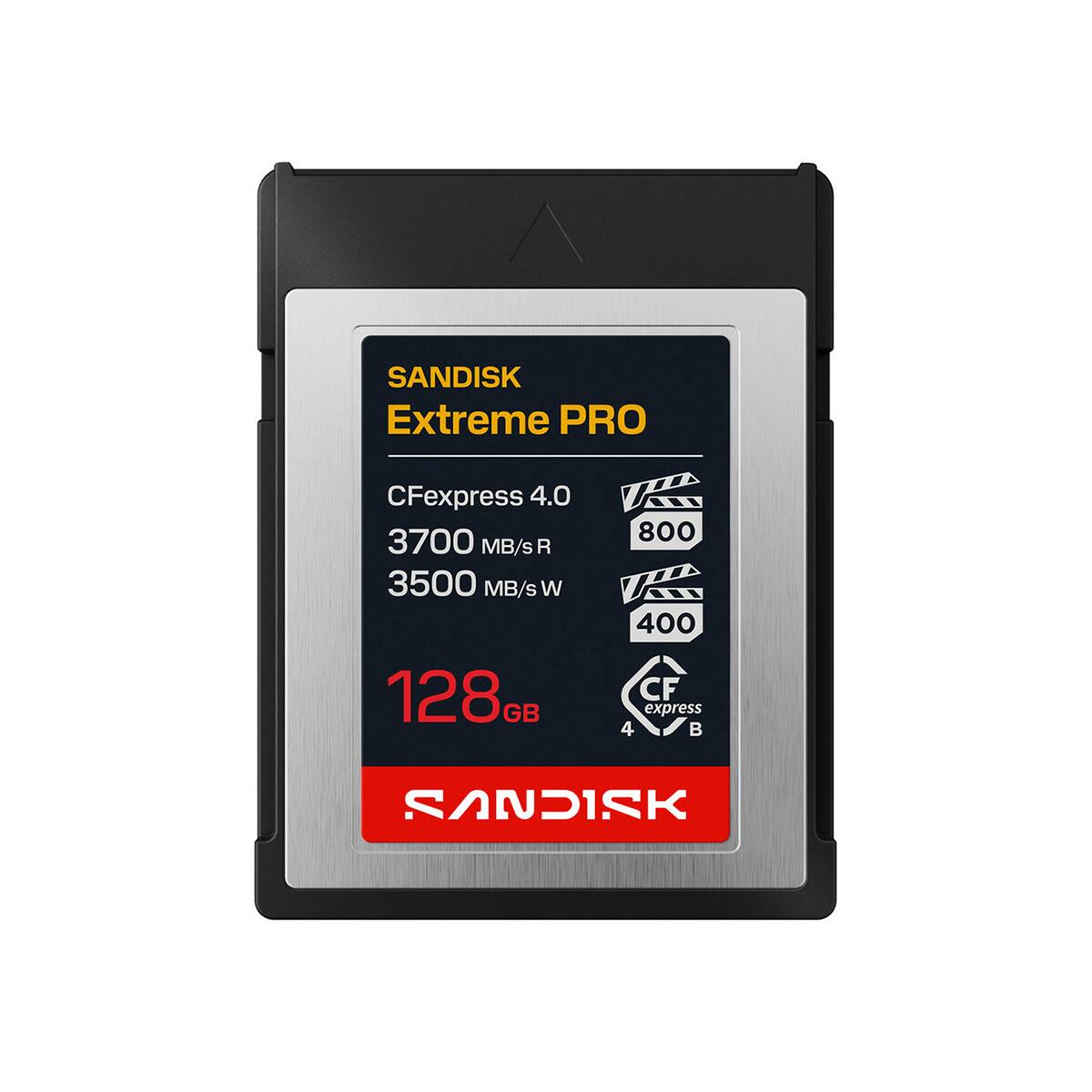 SANDISK Extreme PRO  
CFexpress 4.0  
3700 MB/s R  
3500 MB/s W  
128GB  
800 400 CF express 4  
SANDISK