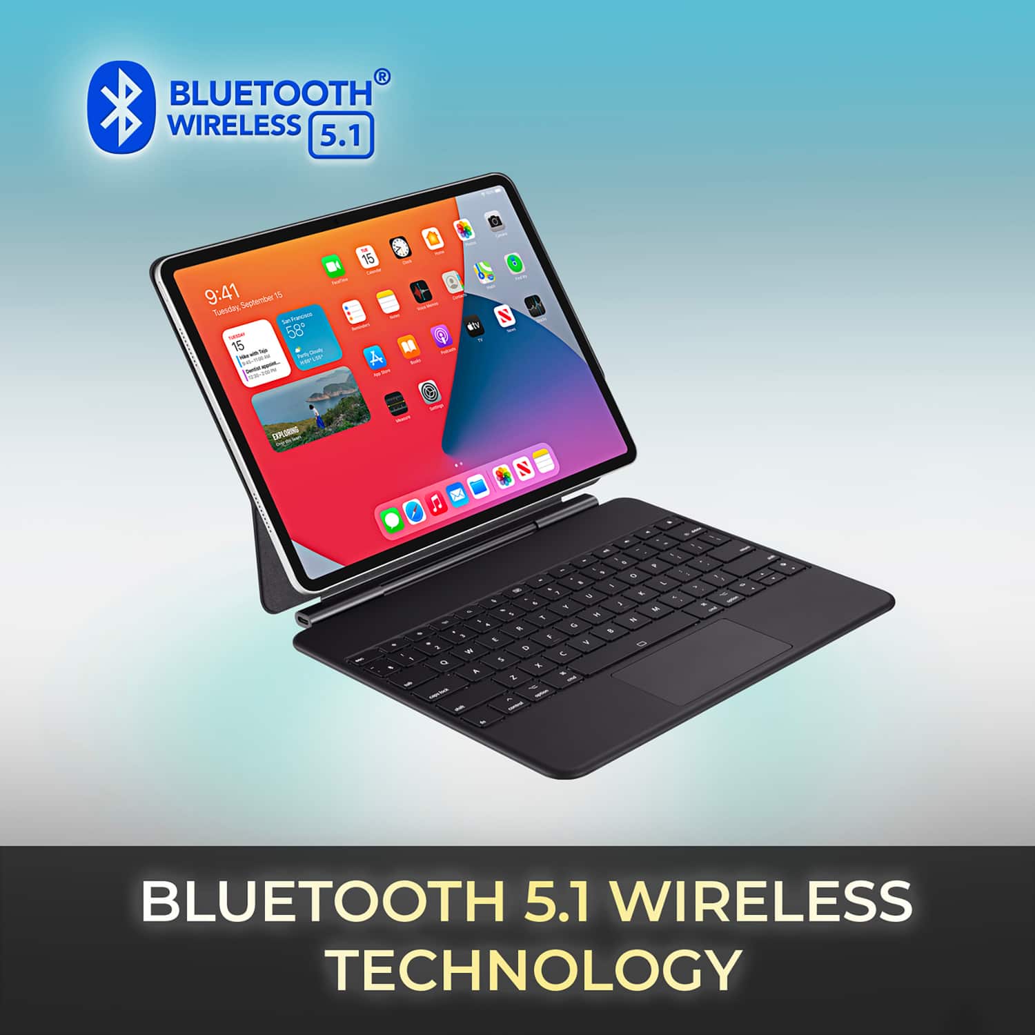 Adesso Bluetooth Keyboard for iPad Pro 12.9 inch M1, M2, M3