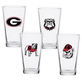 Indigo Falls - Georgia Bulldogs 16oz. Collector Pint Glass Four-Set - Multicolor