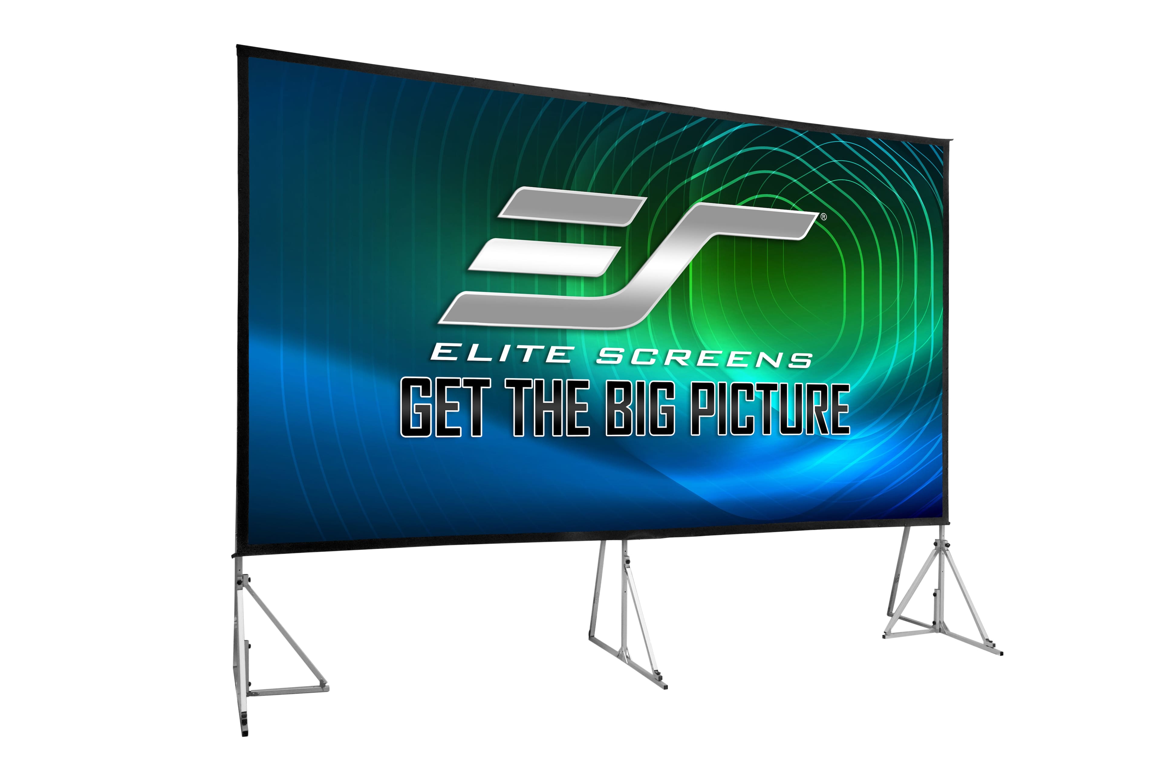 Elite Screens - Yard Master Plus Portable Outdoor Folding-Frame Matte Screen, 250" diag., 16:9,Carrying Bag,OMS250H2PLUS - White