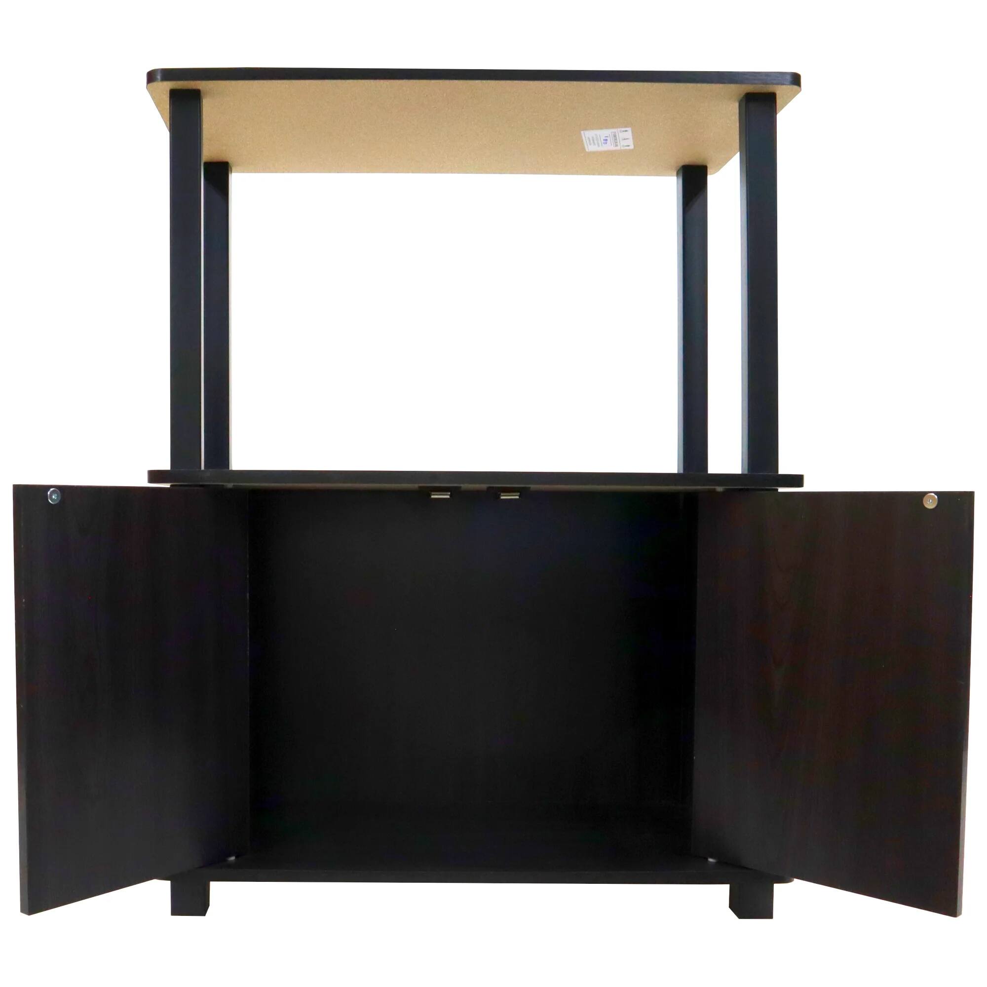 Alt View 6. Redmon - Redmon Freestanding 3-Shelf 2-Door Storage Floor Cabinet, Espresso Woodgrain - Espresso woodgrain.