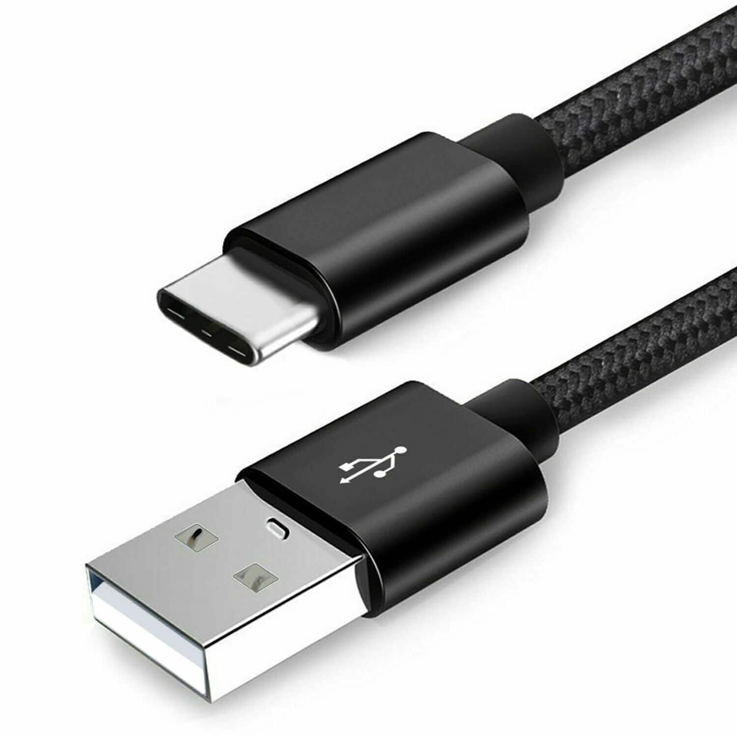 Front. Sanoxy - Braided USB-A-USB Type C Fast Charging Data Sync USB-C to USB-A 2.0 Cable 10ft Black - Black.