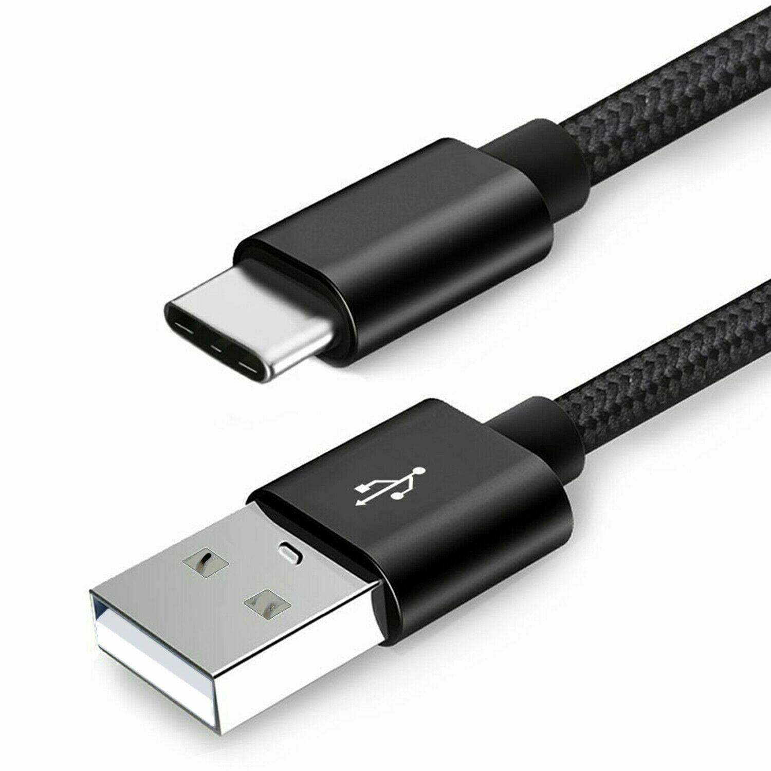 Front. Sanoxy - Braided USB-A-USB Type C Fast Charging Data Sync USB-C to USB-A 2.0 Cable 10ft Black - Black.