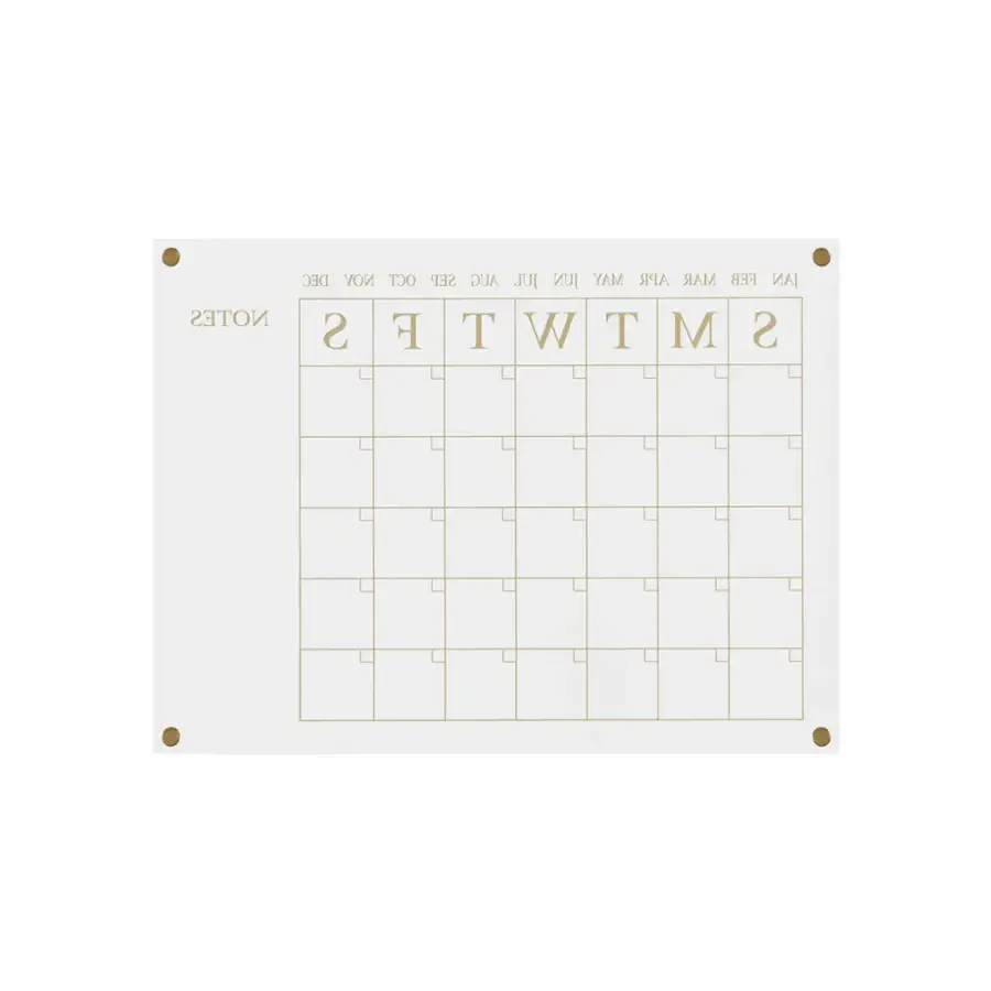 The text on the image reads: "DEC NOV OCT SEP AUG JUL JUN MAY APR MAR FEB JAN NOTES S SMTWTFS F T W T M S". This text is grouped as follows:

1. Months: DEC, NOV, OCT, SEP, AUG, JUL, JUN, MAY, APR, MAR, FEB, JAN
2. Notes: S SMTWTFS F T W T M S
