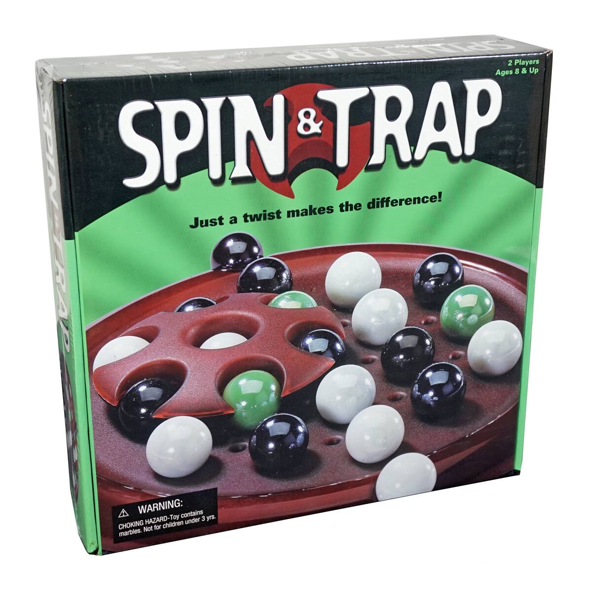 SPIN & TRAP
Just a twist makes the difference!
2 Players
Ages 8 & Up
WARNING: CHOKING HAZARD - Toy contains marbles. Not for children under 3 yrs.