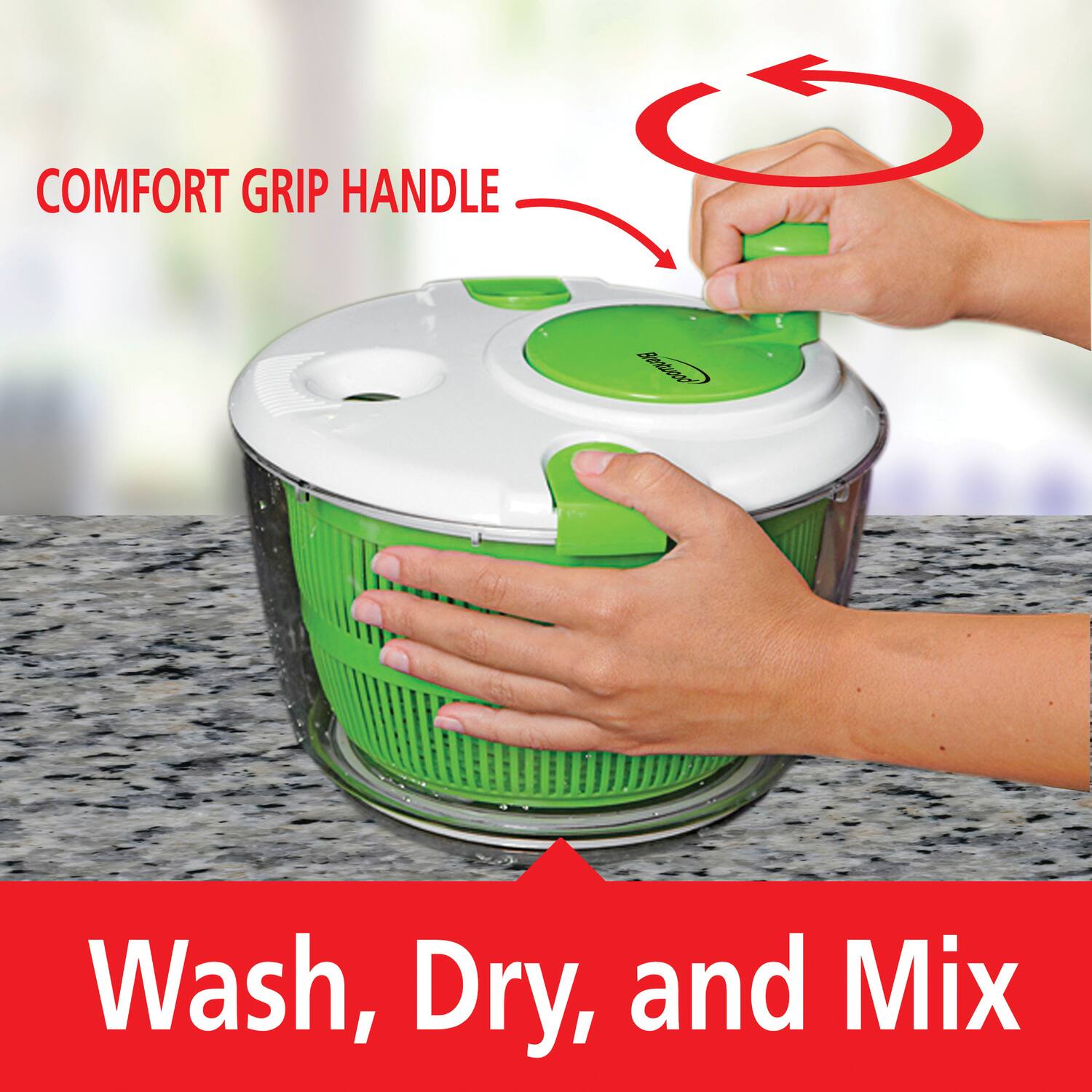 COMFORT GRIP HANDLE

Wash, Dry, and Mix