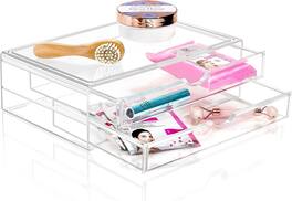 Sorbus - 2 LargeAcrylic Drawers - for Organizing Make up, Nail Polish, Hair Accessories, and Beauty Supplies - Clear
