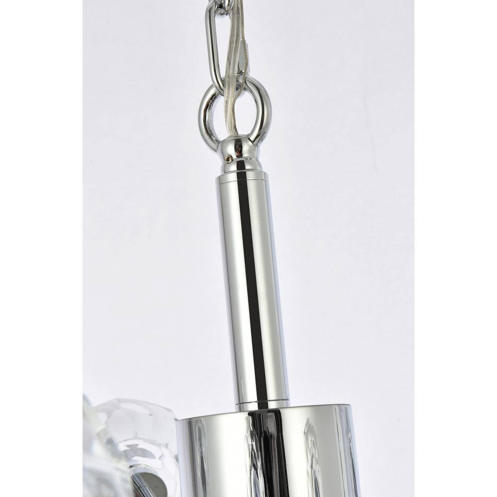 Alt View 2. Elegant Lighting - Graham 8 Light Pendant in Chrome - Chrome And Clear.