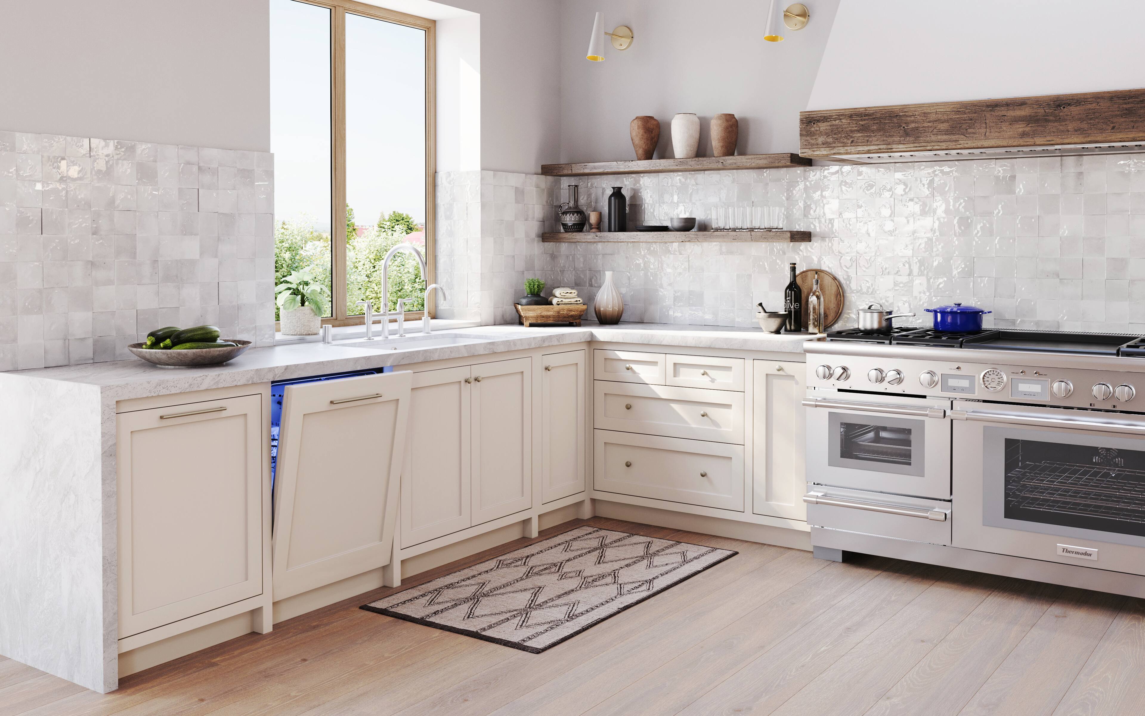 Alt View 13. Thermador - Sapphire 24" Top Control Smart Built-In Stainless Steel Tub Dishwasher with 3rd Rack and Interior Light, 44 dBA - Custom Panel Ready.