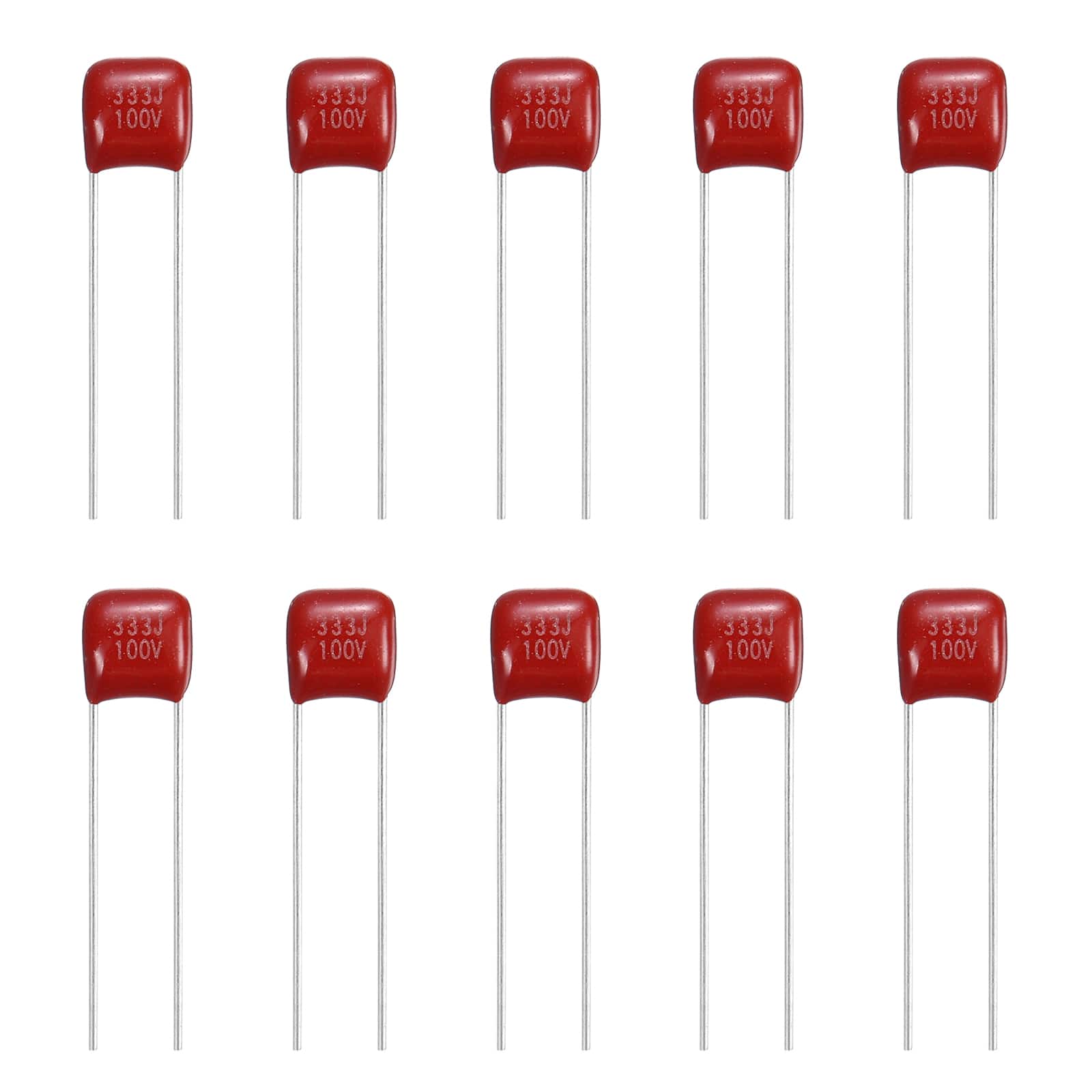 Unique Bargains - 20pcs 0.033uF 100V CBB21/CBB22 Metallized Polypropylene Film Capacitor Kit for Electronics - Red