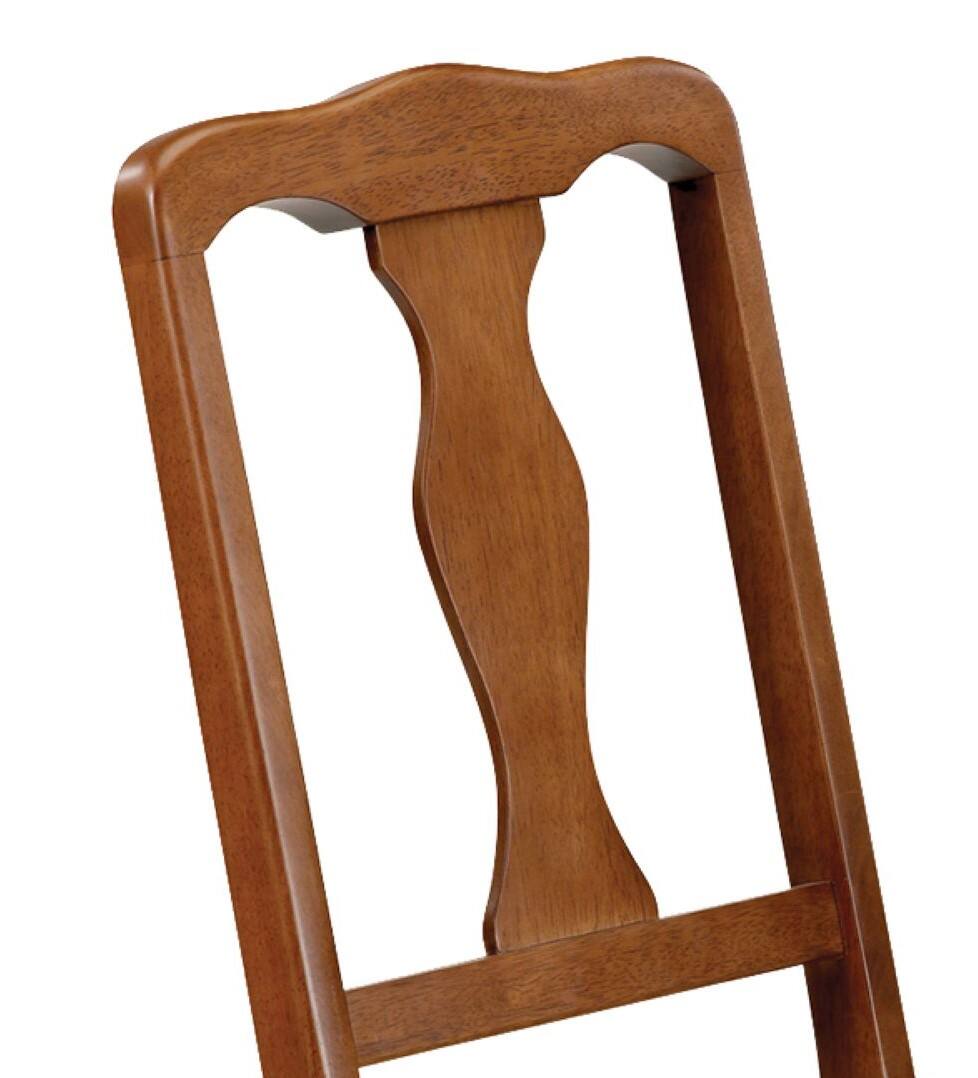 Back. Stakmore - Stakmore Queen Anne Folding Chair, Fruitwood Frame with Blush Fabric - Brown.