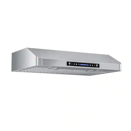 Front. ZJKLA - 30 in. 600 CFM Ducted Under Cabint Range Hood in Stainless Steel with 3-Way Venting, Adjustable LED and Gesture Control - Stainless steel.
