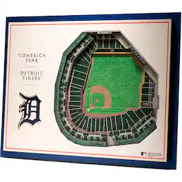 YouTheFan - Detroit Tigers 17'' x 13'' 5-Layer 3D StadiumViews Wall Art - Brown