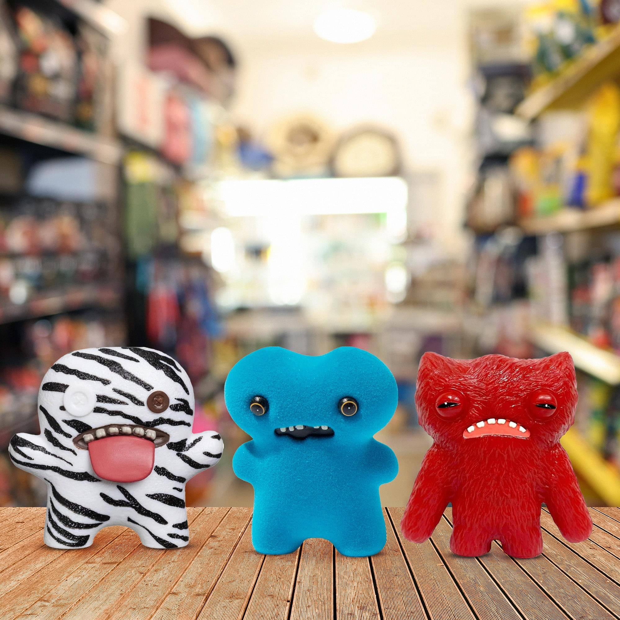 Alt View 4. ZURU - Fuggler 2.5 Inch Figure 3-Pack | Brown, Zebra Print, Blue - Multi-Colored.
