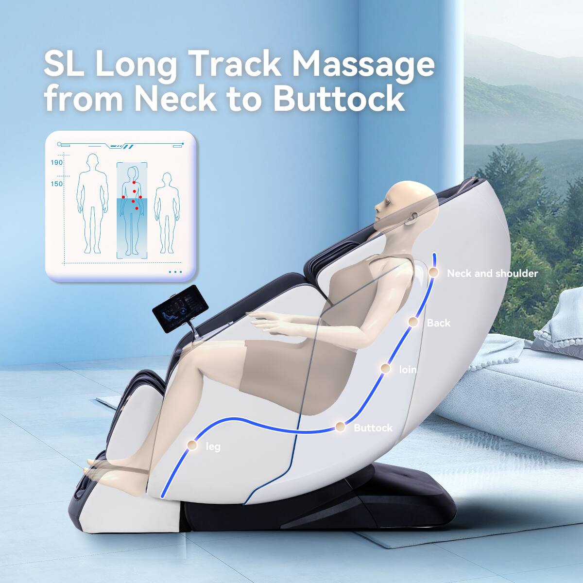 SL Long Track Massage from Neck to Buttock

190  
150

Neck and shoulder  
Back  
Loin  
Buttock  
Leg