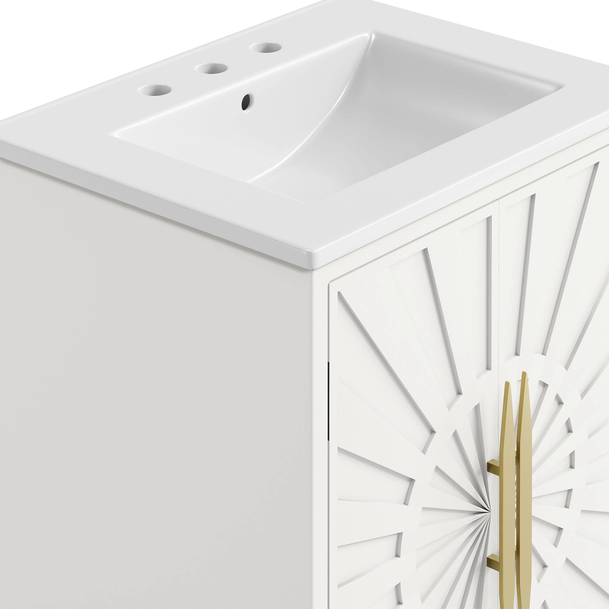 Alt View 7. Modway - Awaken 24" Bathroom Vanity by Modway - White White.