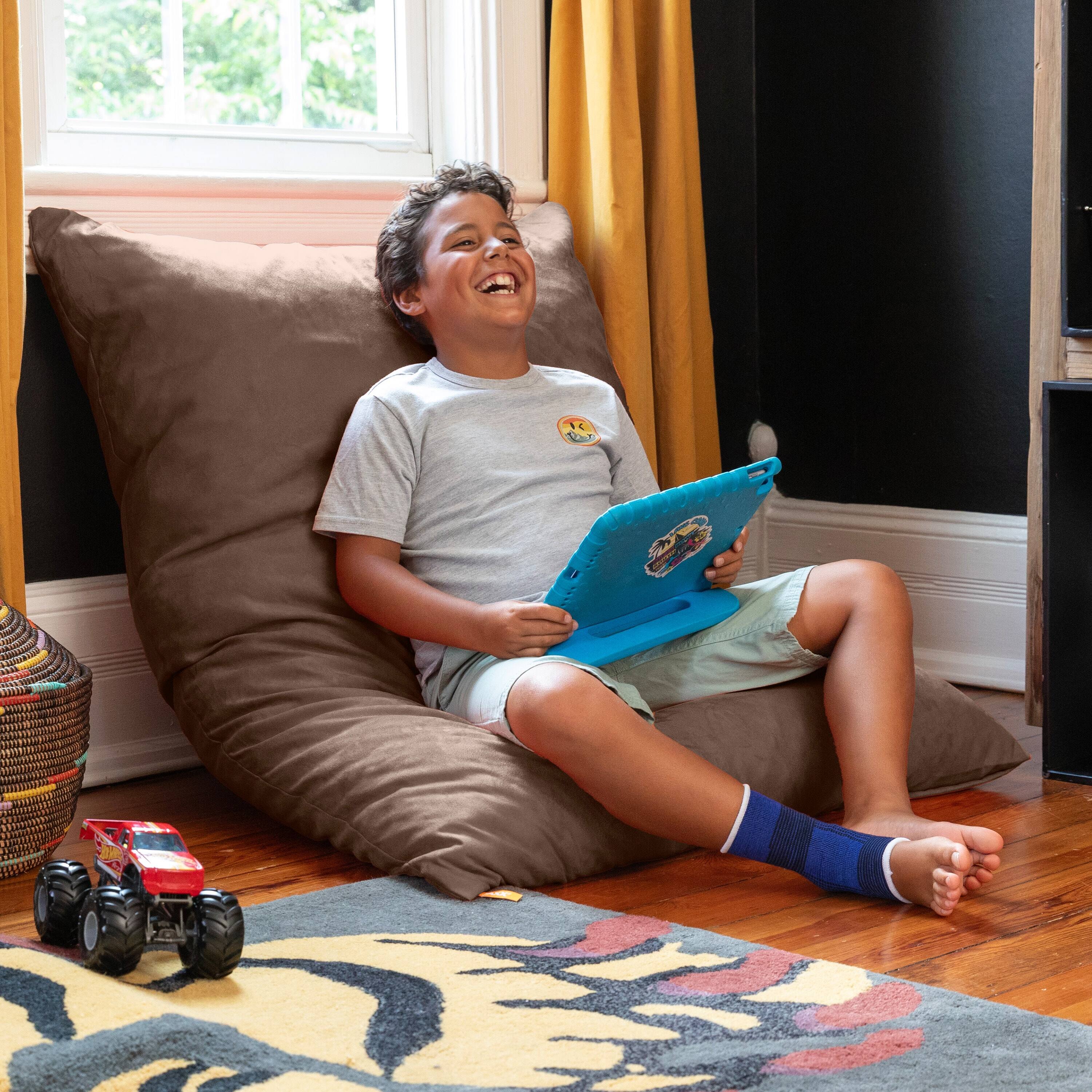 Angle. Jaxx - Jaxx 3.5 Ft Pillow Saxx Kids Bean Bag, Chocolate - Chocolate.